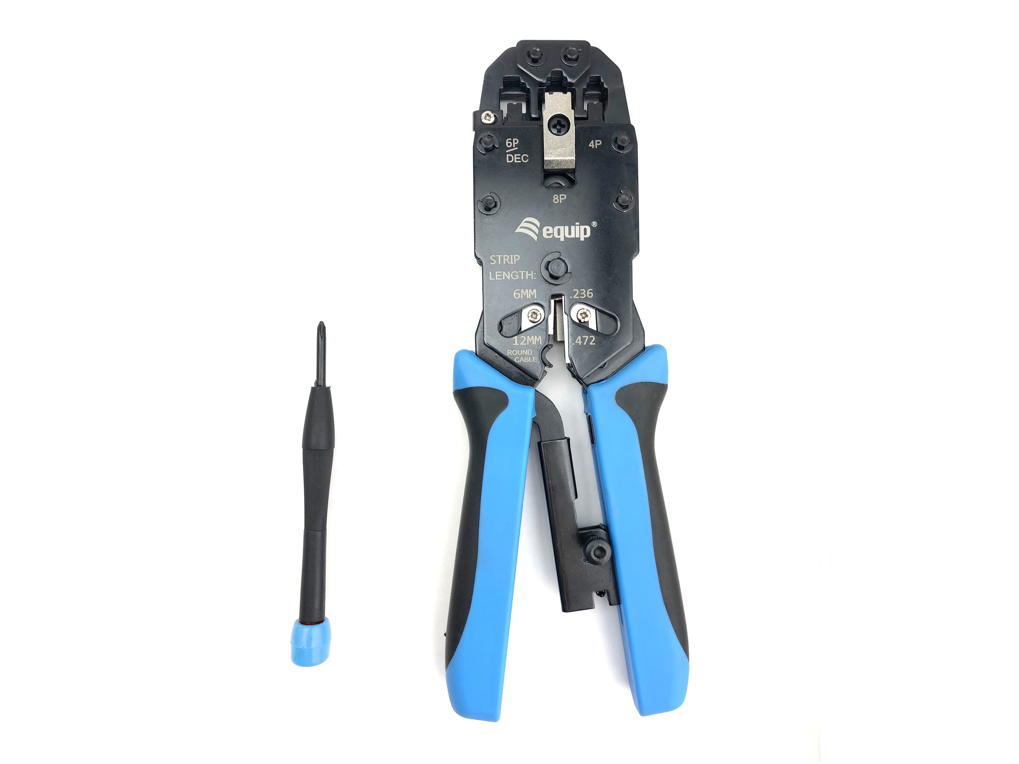 Equip Krimpzange 4P/&shy;2C->8P/&shy;8C/&shy;DEC/&shy;RJ45/&shy;RJ12/&shy;RJ11        blau