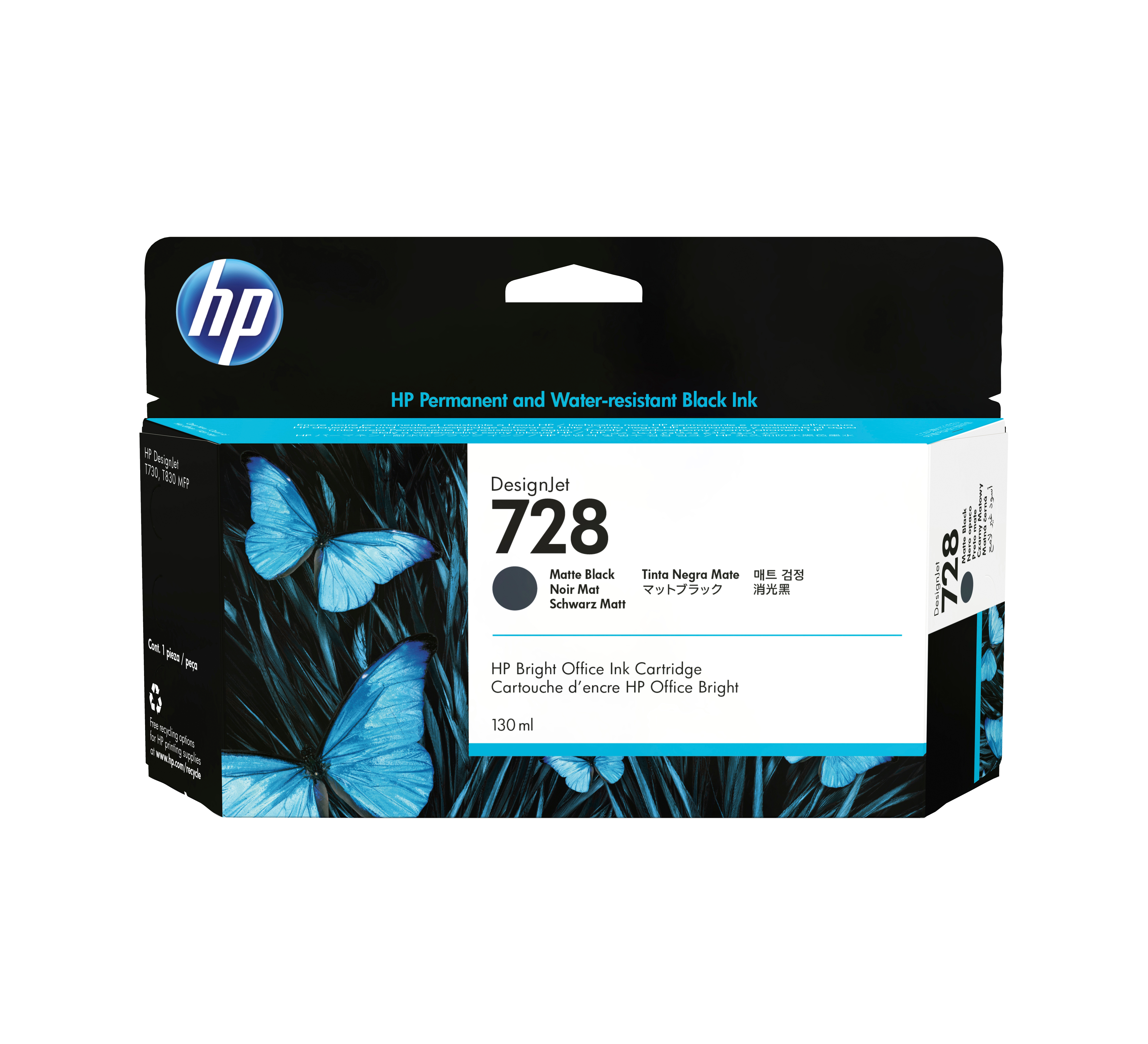 HP 728      Mattschwarz         Tintenpatrone 130ml Patronen HP