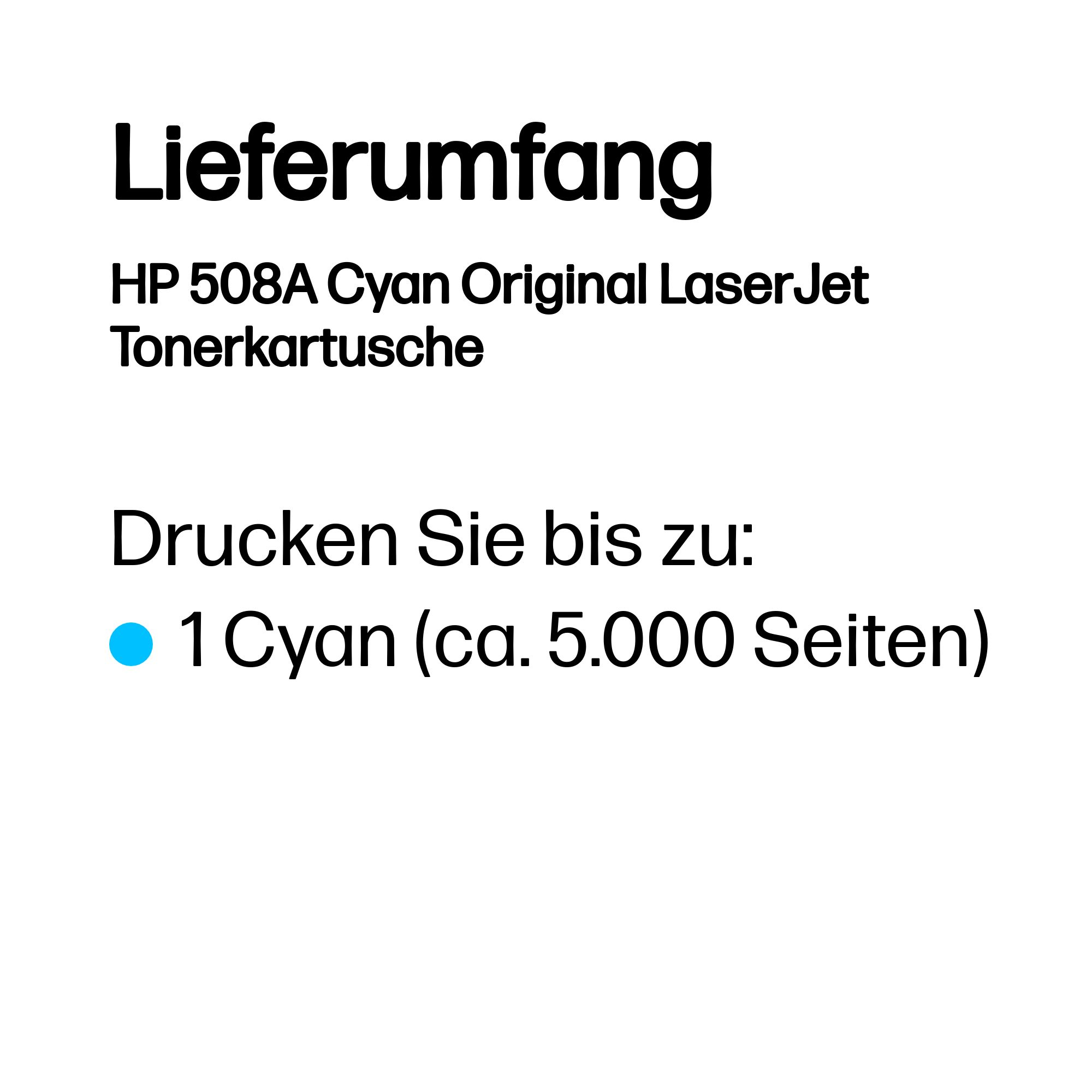 HP 508A      Cyan        LaserJet    Tonerpatrone