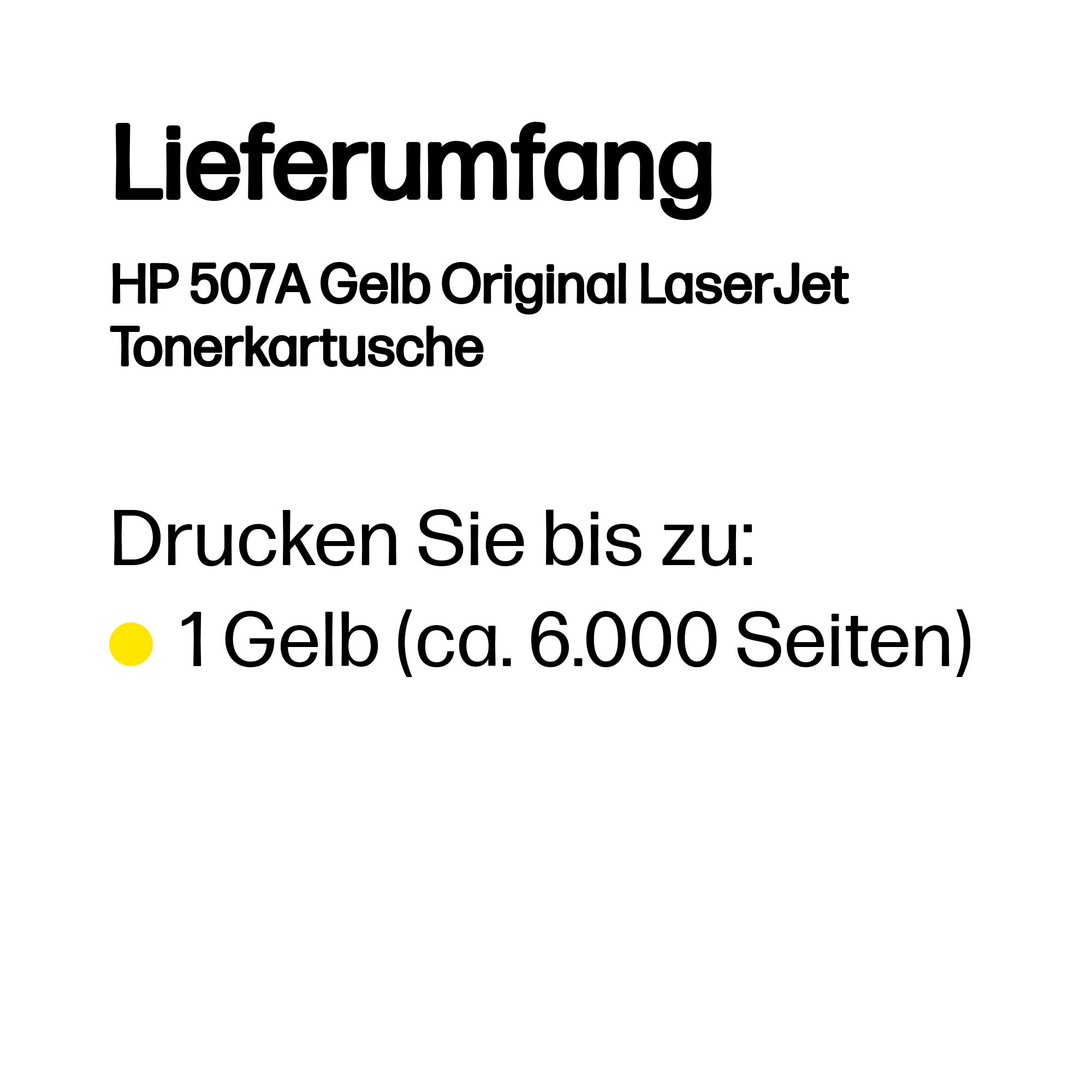 HP 507A Gelb LaserJet Tonerpatrone