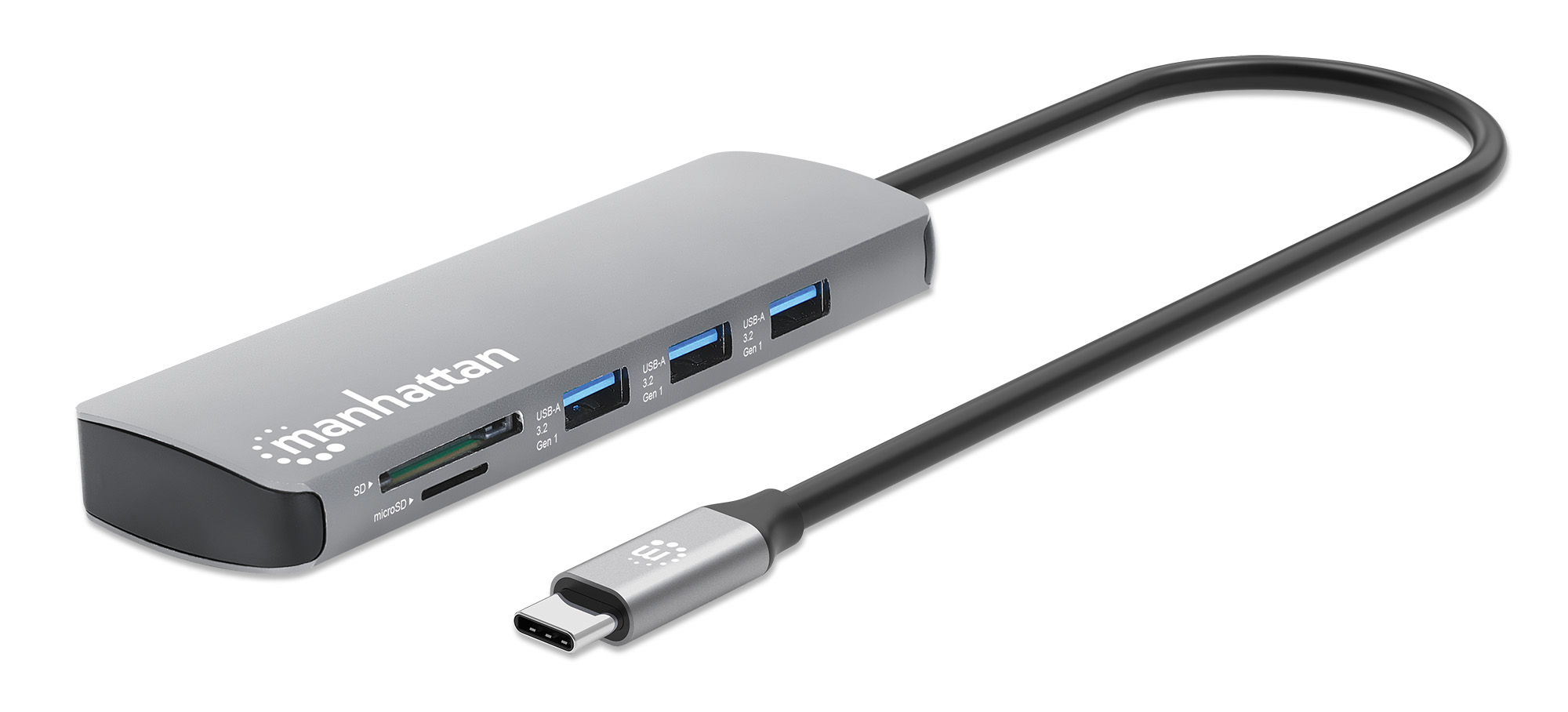 MANHATTAN USB-C PD auf HDMI 9-in-1 4K Dockingstation grau MANHATTAN USB-C PD auf HDMI 9-in-1 4K Dockingstation grau