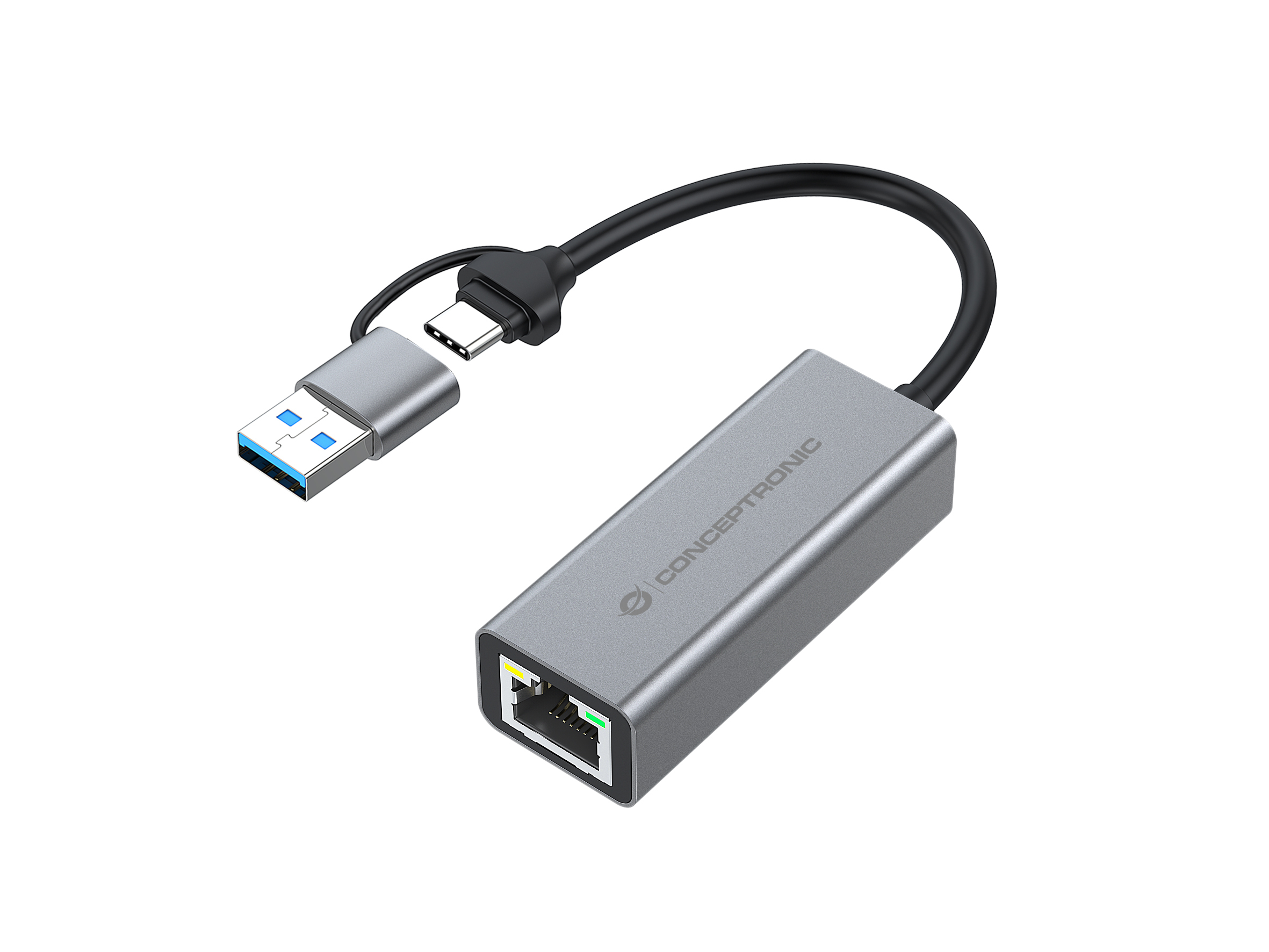 CONCEPTRONIC Adapter USB-C/&shy;-A3.0->GbE 5Gbs 0.18m gr