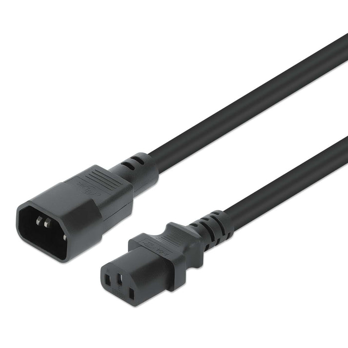 Manhattan Stromkabel C13 auf C14 1m schwarzm schwarz