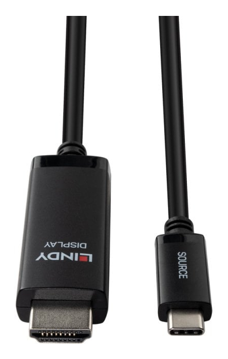LINDY USB Typ C an HDMI 8K60 Adapterkabel 2m schwarz