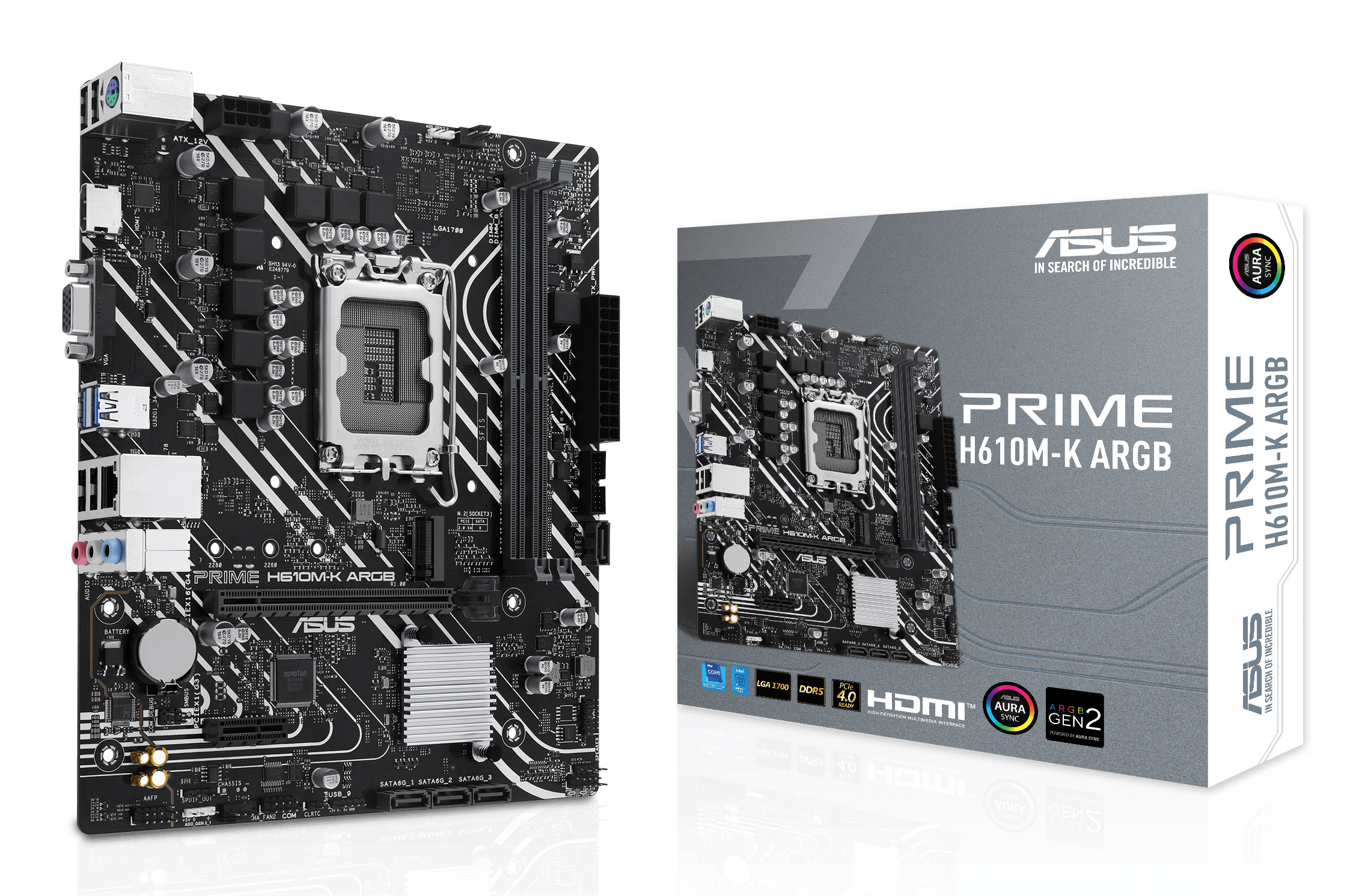 ASUS PRIME H610M-K ARGB (INTEL,1700,DDR5,mATX)