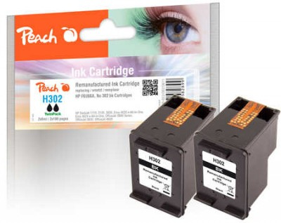 Peach Patrone HP Nr.302 0B319611 schwarz Twinpack komp