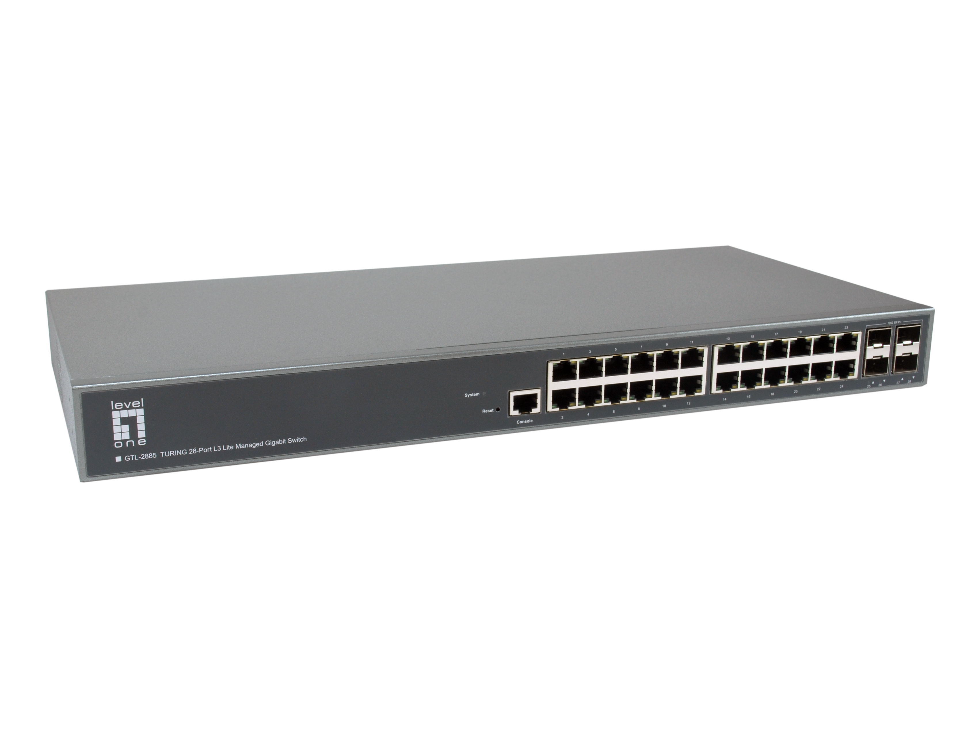 LevelOne Switch 24xGE/4x10GSFP+ TURING 19" Managed L3