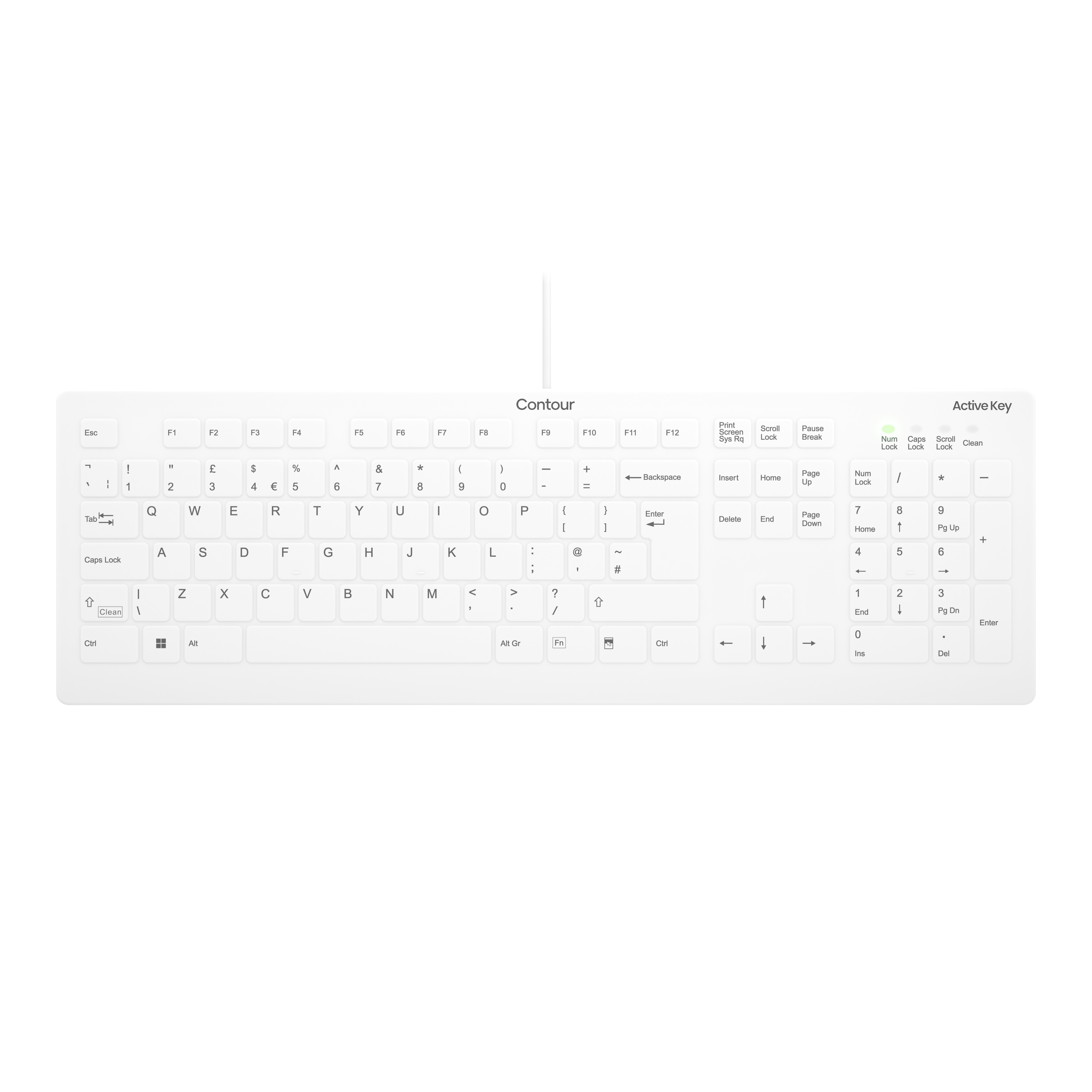 Contour ACTIVE KEY Flat Profile Hygiene Desktop Keyboard Sea Contour ACTIVE KEY Flat Profile Hygiene Desktop Keyboard Sea