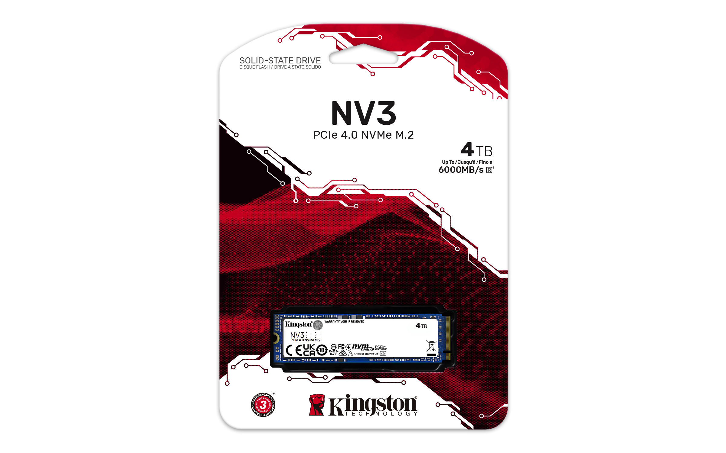 SSD 4TB Kingston M.2 PCI-E NVMe Gen4 NV3 retail