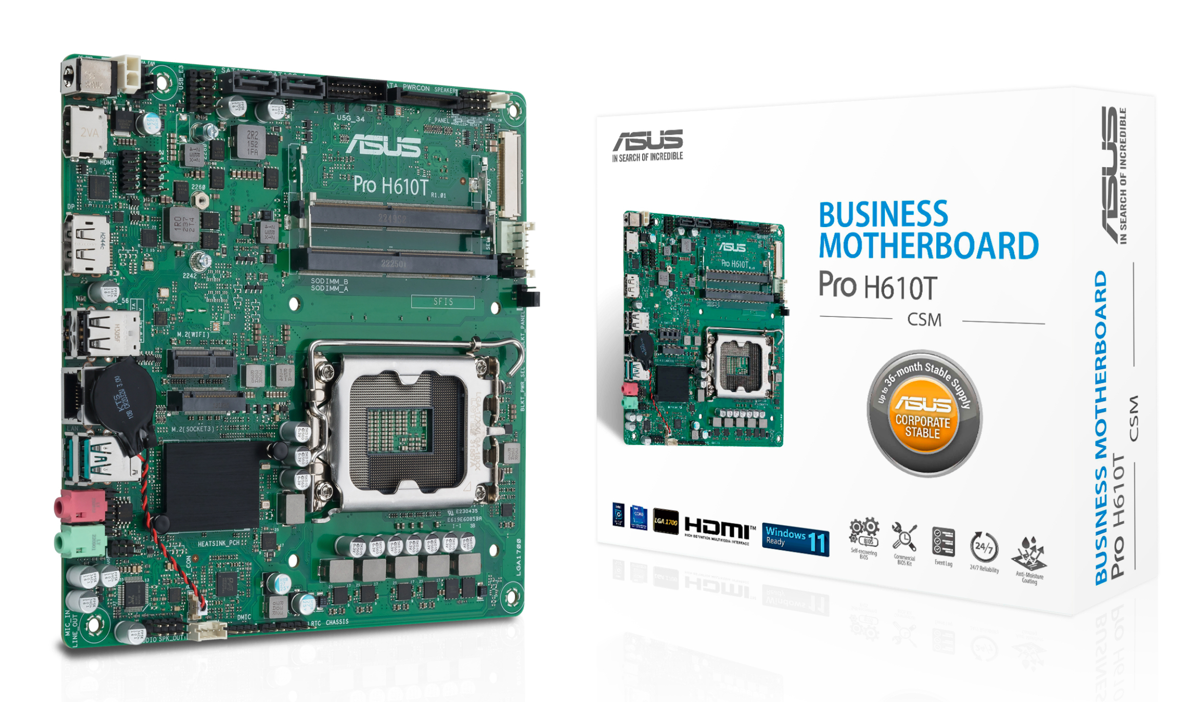 ASUS PRO H610T-CSM (INTEL,1700,DDR5,mITX)
