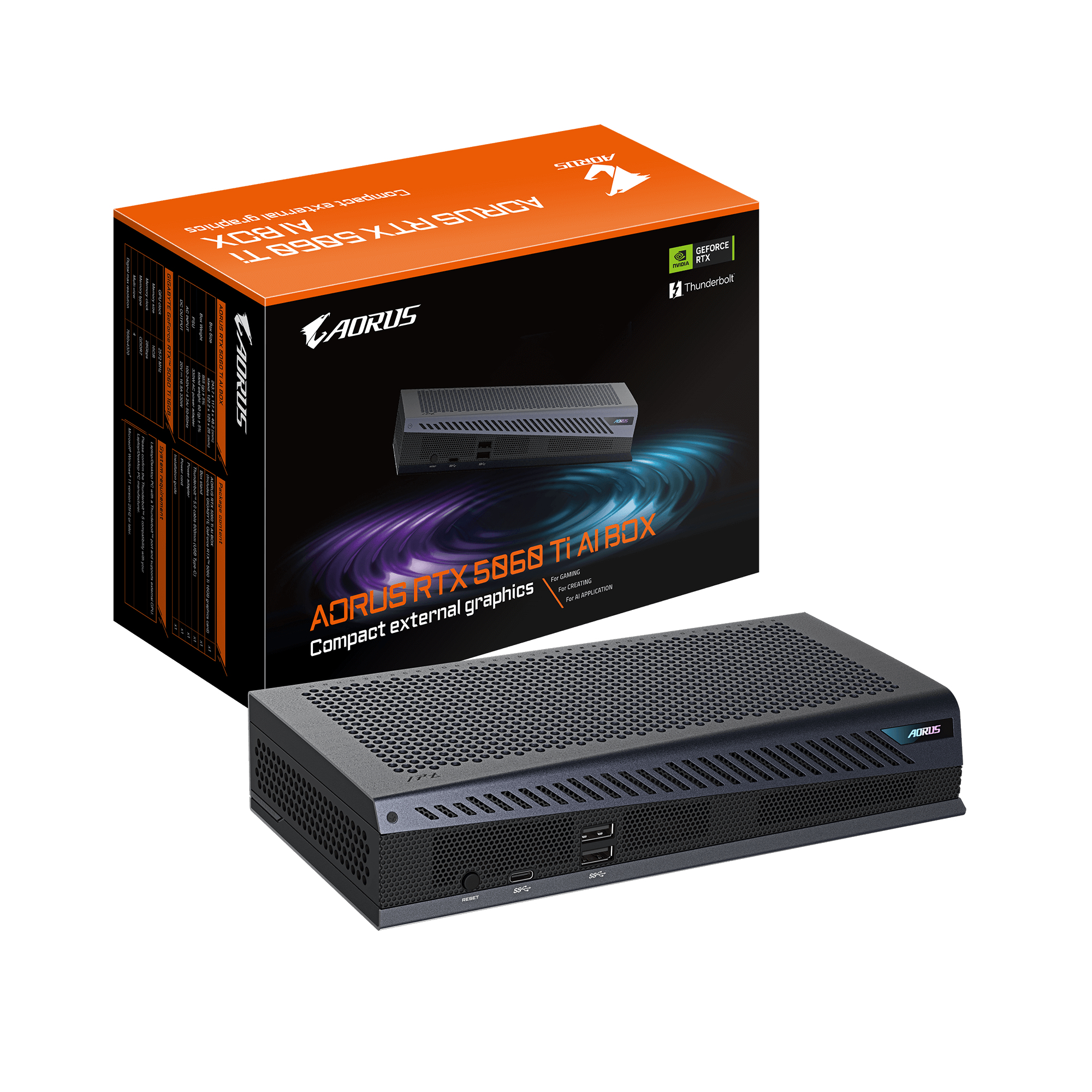 Gigabyte RTX5060 TI AI Box 16GB GDDR7 Thunderbolt/USB 3.2
