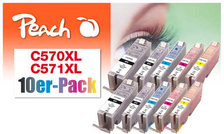 Peach Patrone Canon PGI-570XL/&shy;CLI-571XL Multi-10-Pack komp