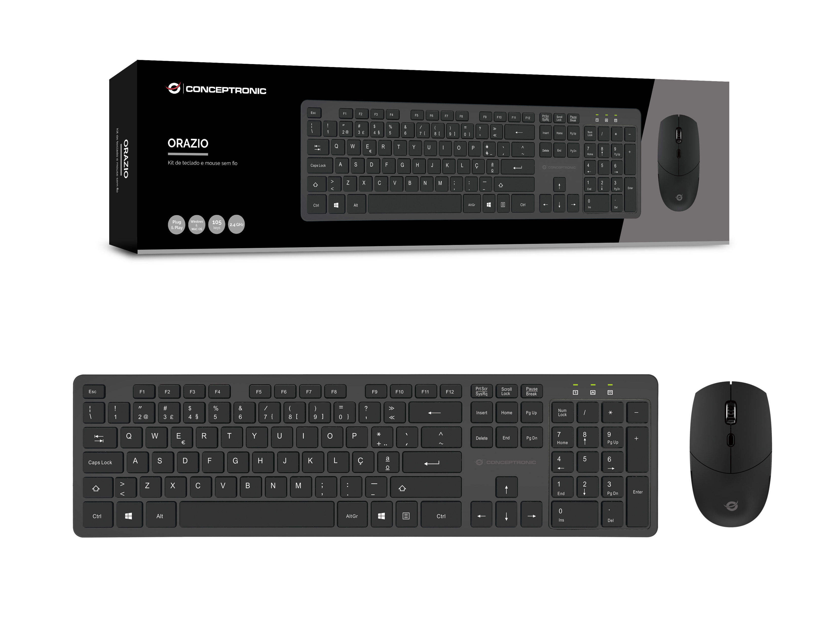 CONCEPTRONIC Tastatur+Maus Wireless       Layout PT  schwarz