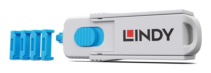LINDY HDMI Port Schloss blau 4 Stück + 1 Schlüssel LINDY HDMI Port Schloss blau 4 Stück + 1 Schlüssel