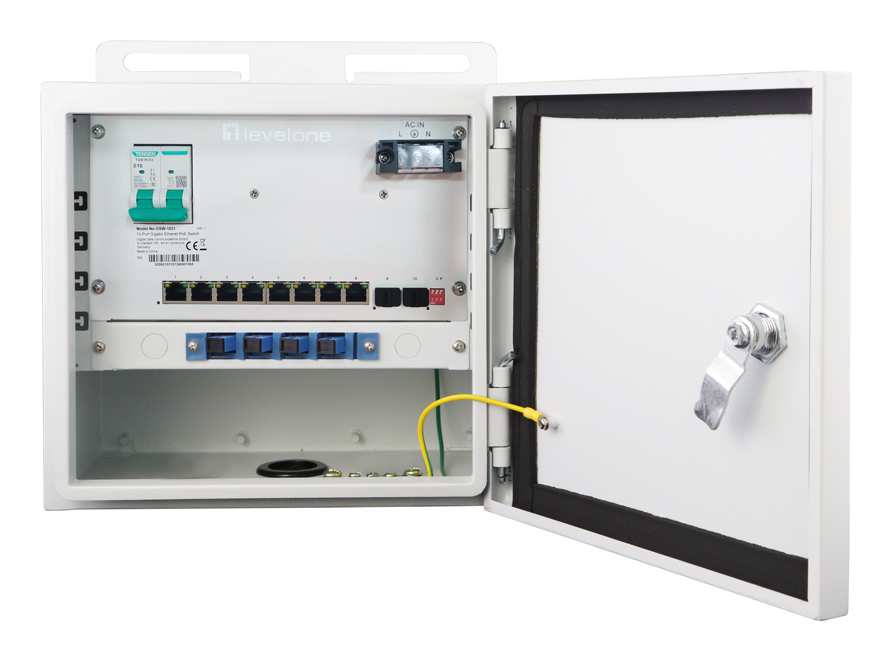 LevelOne PoE+Switch 8xGE PoE+/2xSFP+ 115W Metall