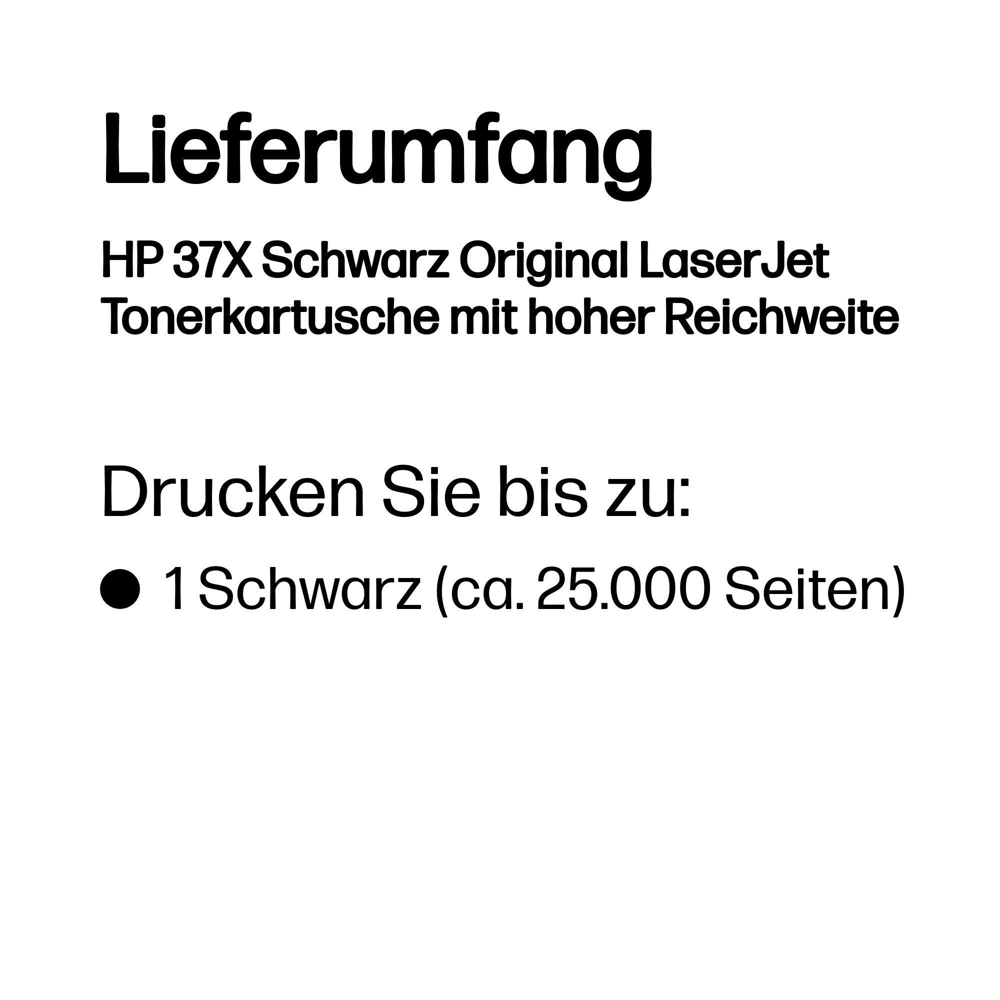 HP 37X Schwarz LaserJet Tonerpatrone