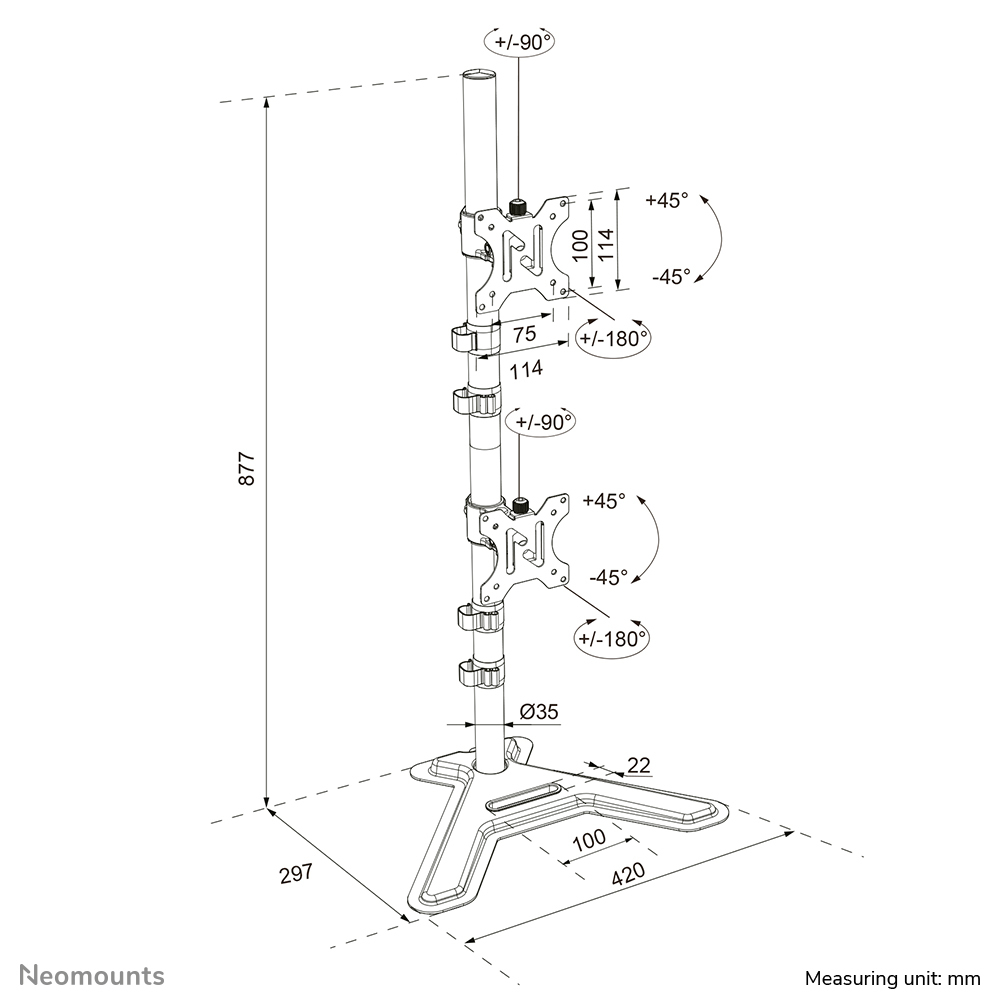 Neomounts Tischfuss 10