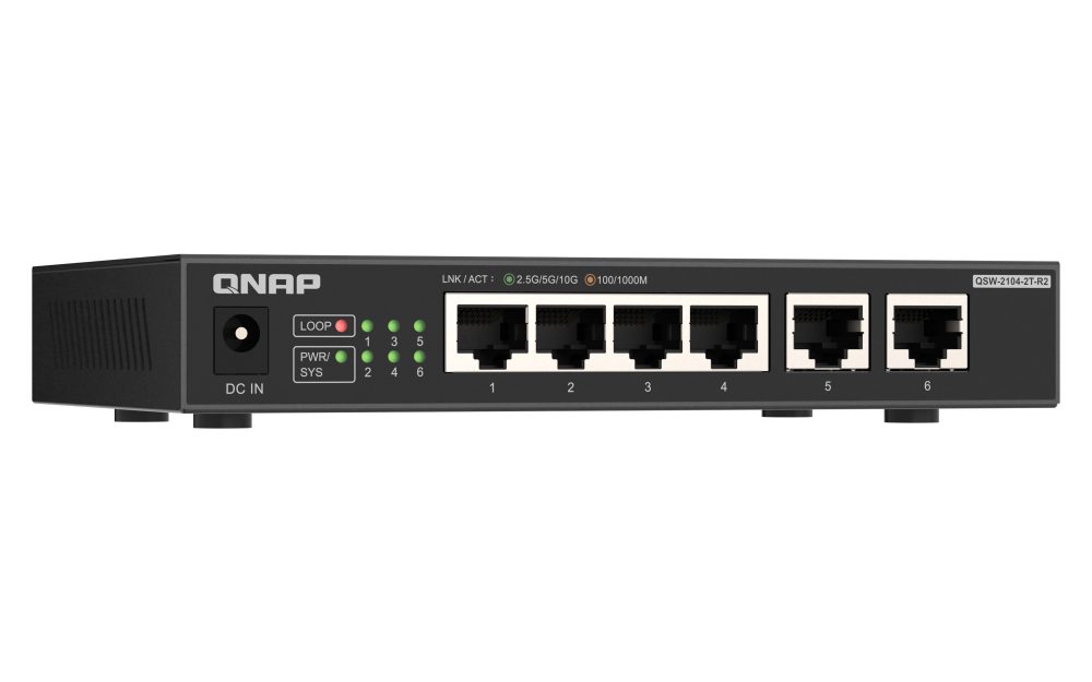 QNAP Switch 2 ports 10GbE RJ45, 5 ports 2.5GbE RJ45 unmanged