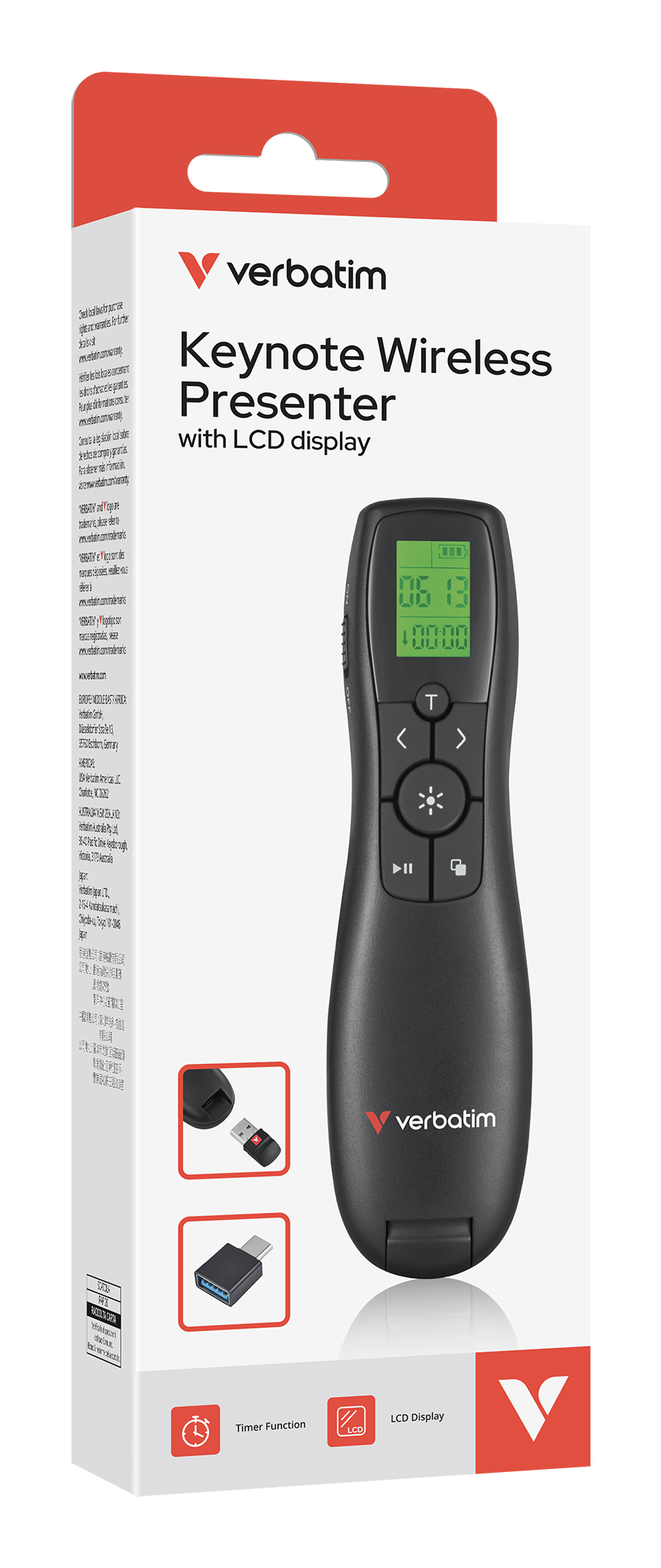 Verbatim Keynote Wireless Presenter with LCD-Display