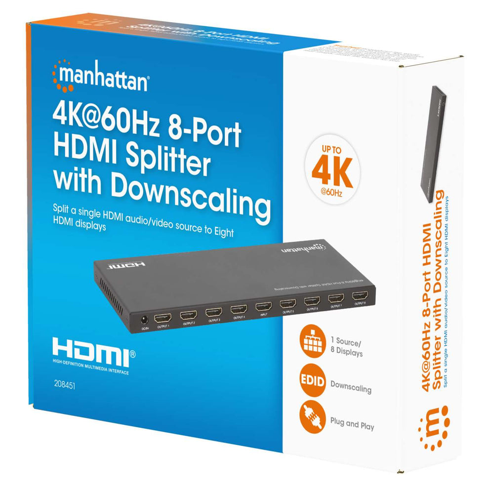 MANHATTAN 4K60Hz 8-Port HDMI-Splitter mit Downscaling