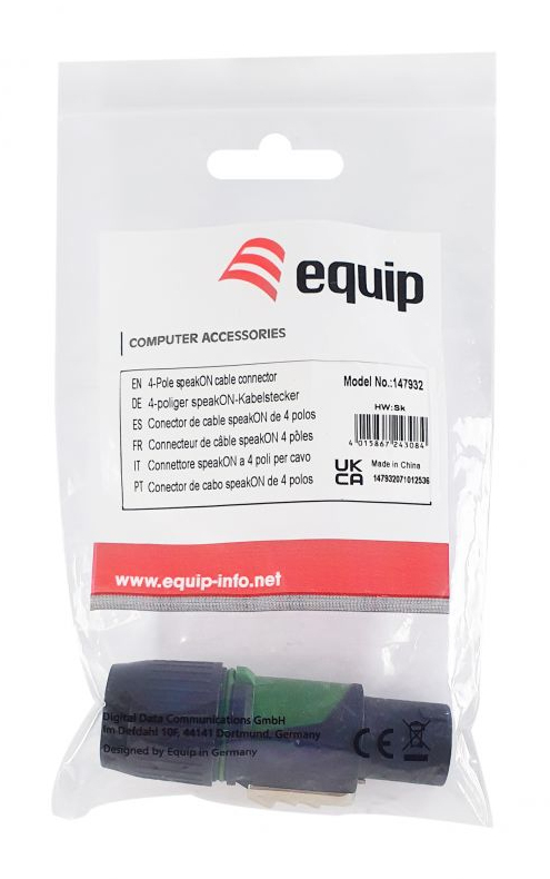 Equip Kabelverbinder 4-Polig SpeakOn schwarz/grün