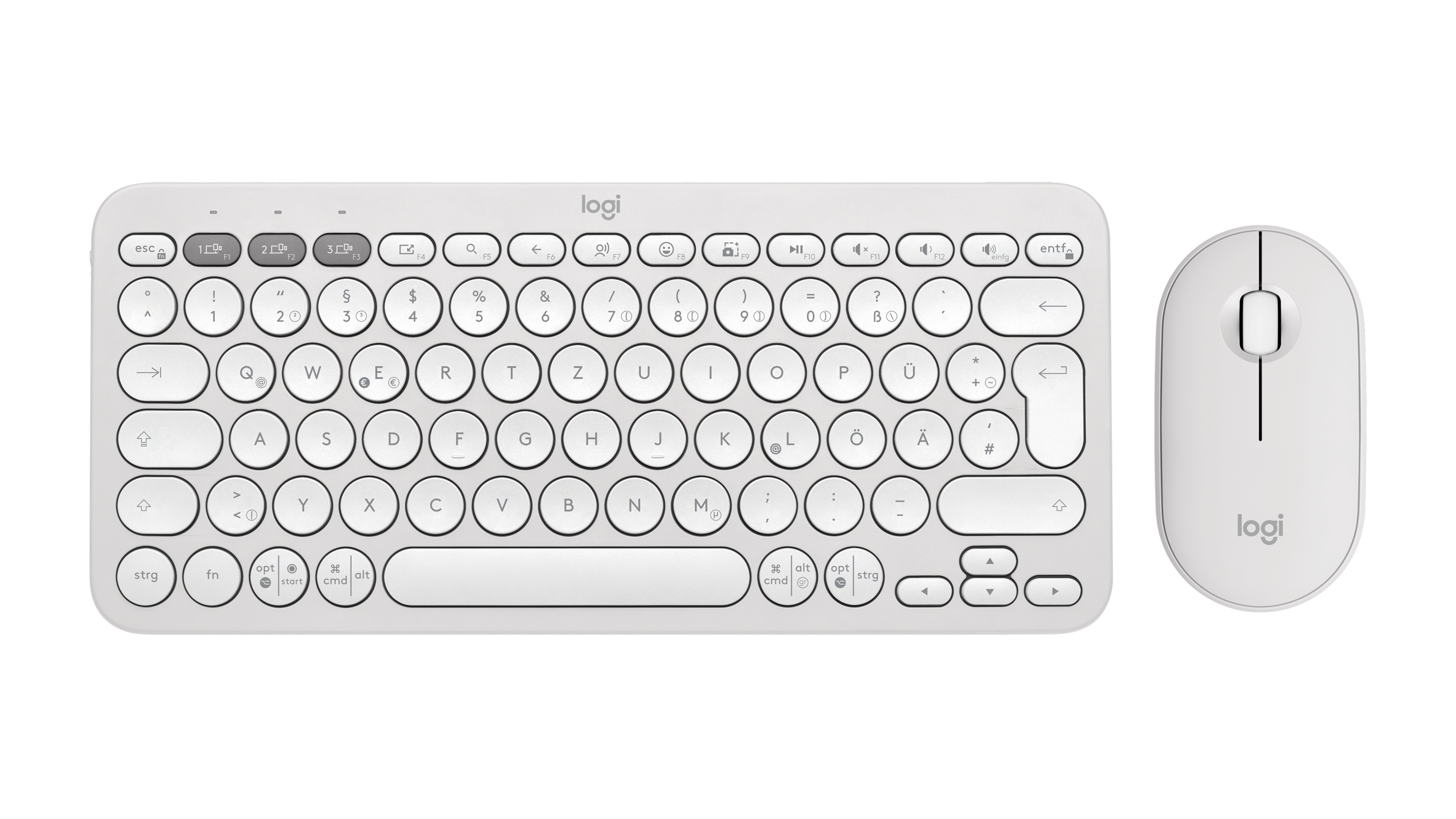 Logitech Wireless Keyboard+Mouse Pebble 2 Combo white Logitech Wireless Keyboard+Mouse Pebble 2 Combo white