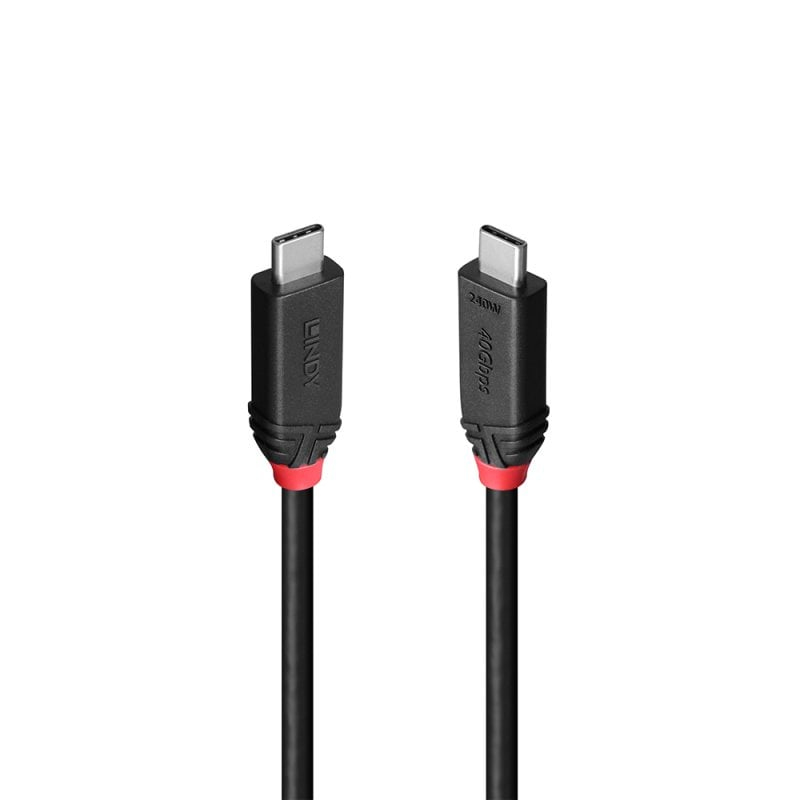 LINDY USB 4.0 Kabel Typ C/&shy;C 40Gbit/&shy;s, 240W PD Black Line 2m