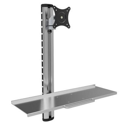 Techly Wandhalterung mit Tastaturablage, 15-27", silber