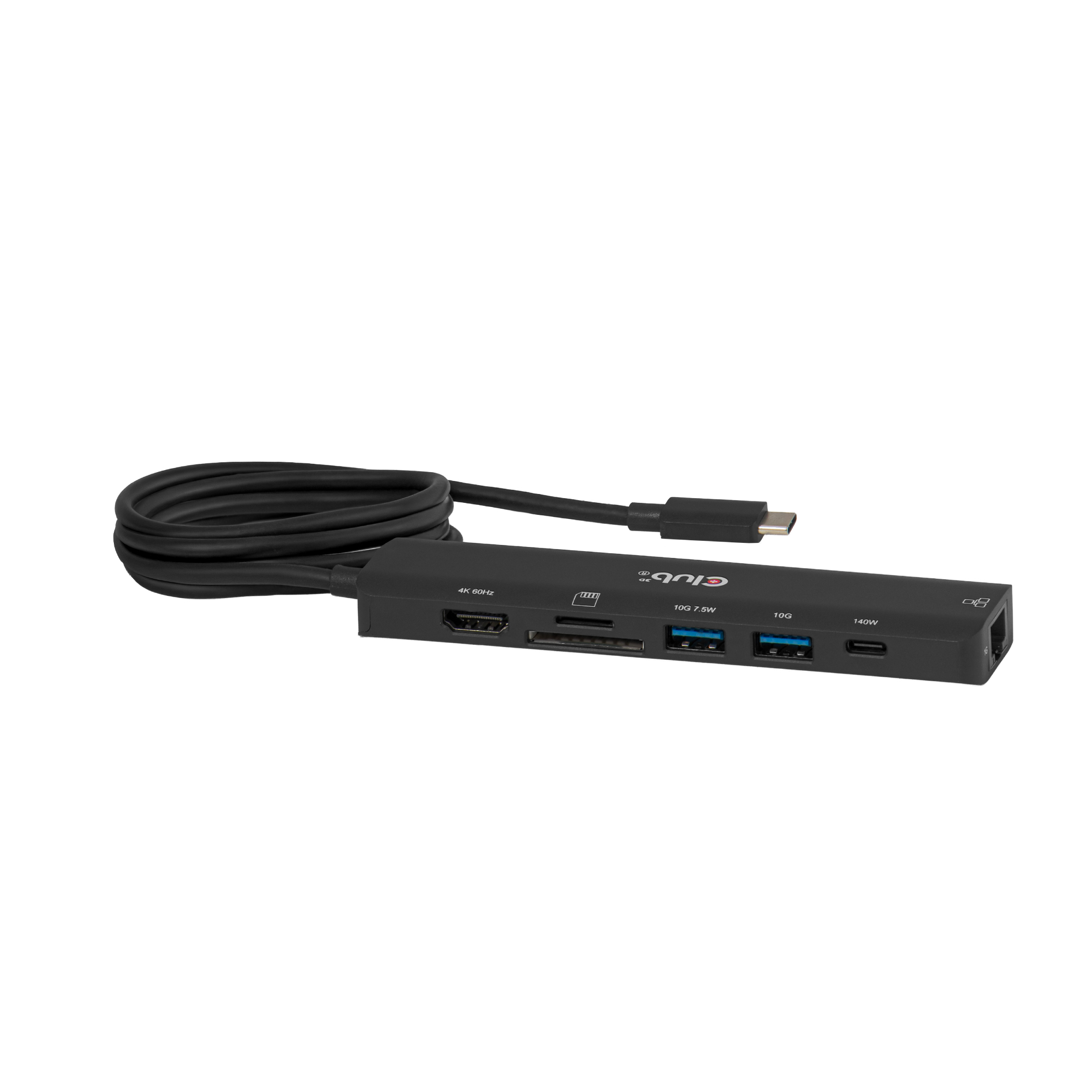 Club3D USB-C 7in1-HUB >HDMI/2xUSB/USB-C/LAN 4K60Hz PD140W retail