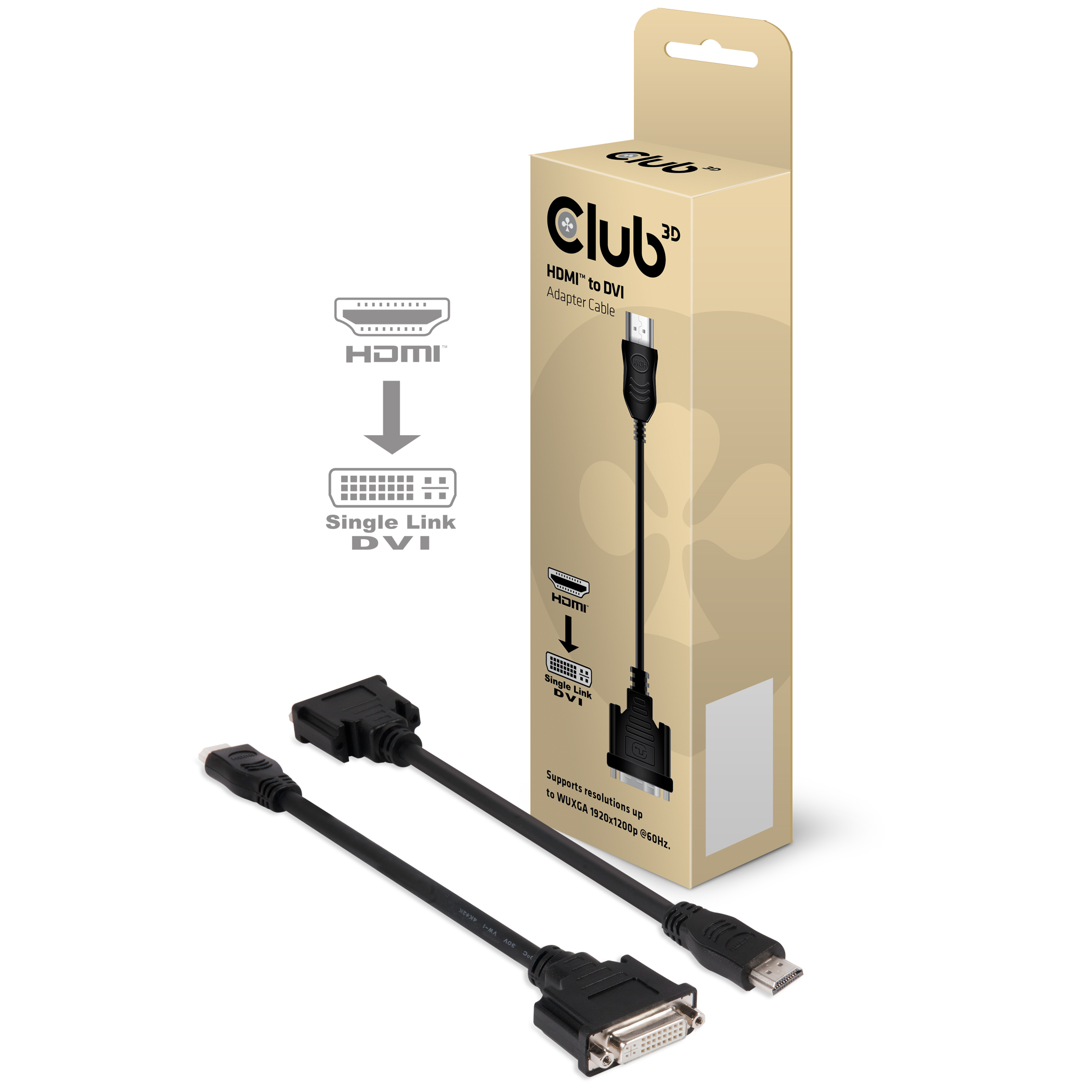 Club3D Adapter HDMI > DVI St/­Bu retail Club3D Adapter HDMI > DVI St/­Bu retail