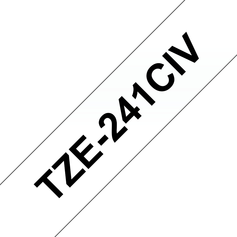Schriftbandkassette Brother TZe-241CIV 18mm weiß/­schwarz Schriftbandkassette Brother TZe-241CIV 18mm weiß/­schwarz