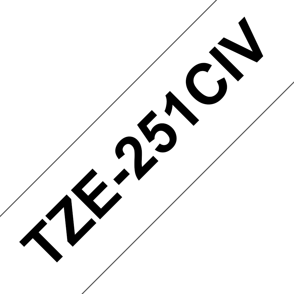 Schriftbandkassette Brother TZe-251CIV 24mm weiß/&shy;schwarz