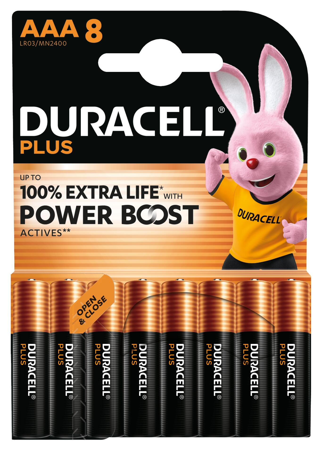 Duracell Batterie Plus -AAA (MN2400/LR03) BOOST CP8 8St. Batterien