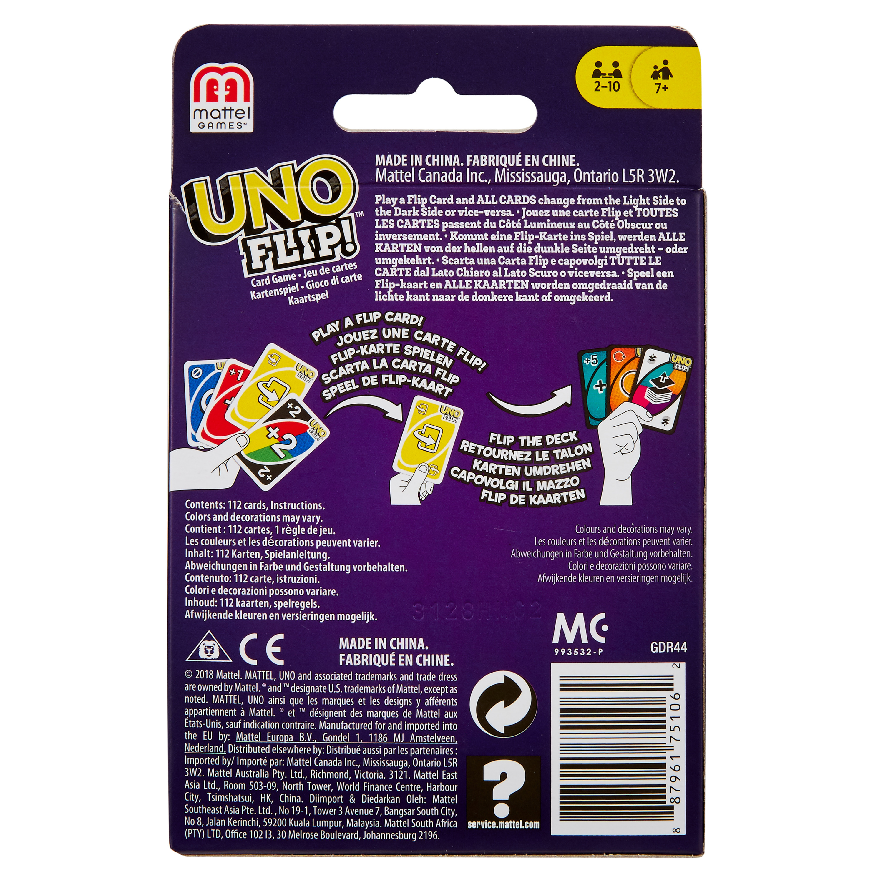 UNO Mattel Kartenspiel Flip