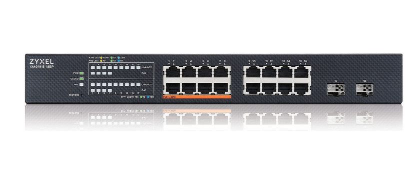 Zyxel XMG1915-18EP 16-Port 2.5GbE, 2 SFP+, 8 x PoE++ 802.3bt Switche