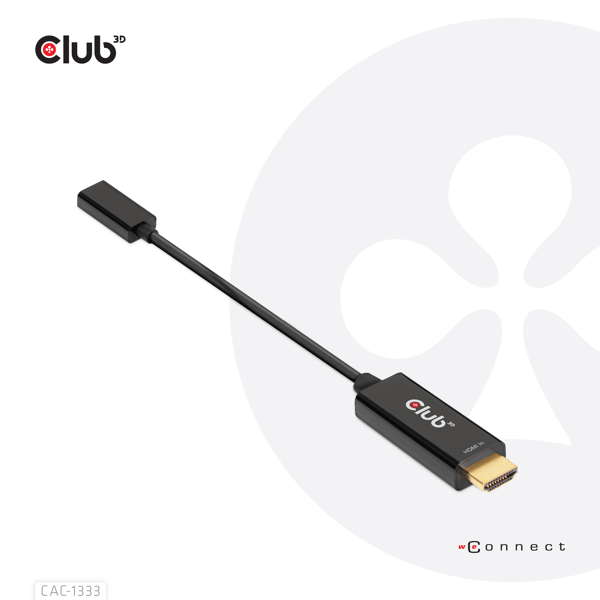Club3D Adapter HDMI 2.0 > USB-C 4K60Hz aktiv St/­Bu retail Club3D Adapter HDMI 2.0 > USB-C 4K60Hz aktiv St/­Bu retail