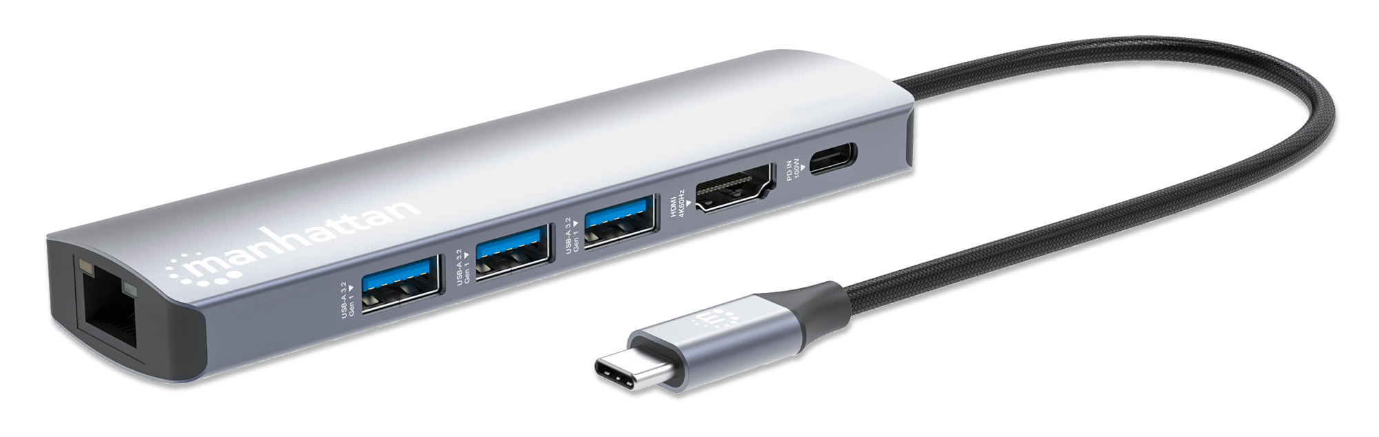 MANHATTAN 6-in-1 4K USB-C Dockingstation 1xHDMI 3xUSB 5 Gb/&shy;s