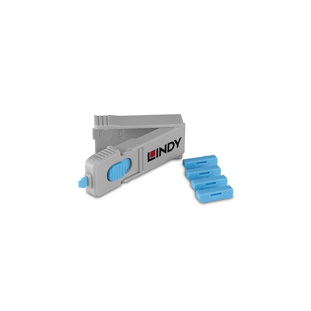 LINDY DisplayPort Port Schloss blau 4 Stück + 1 Schlüssel
