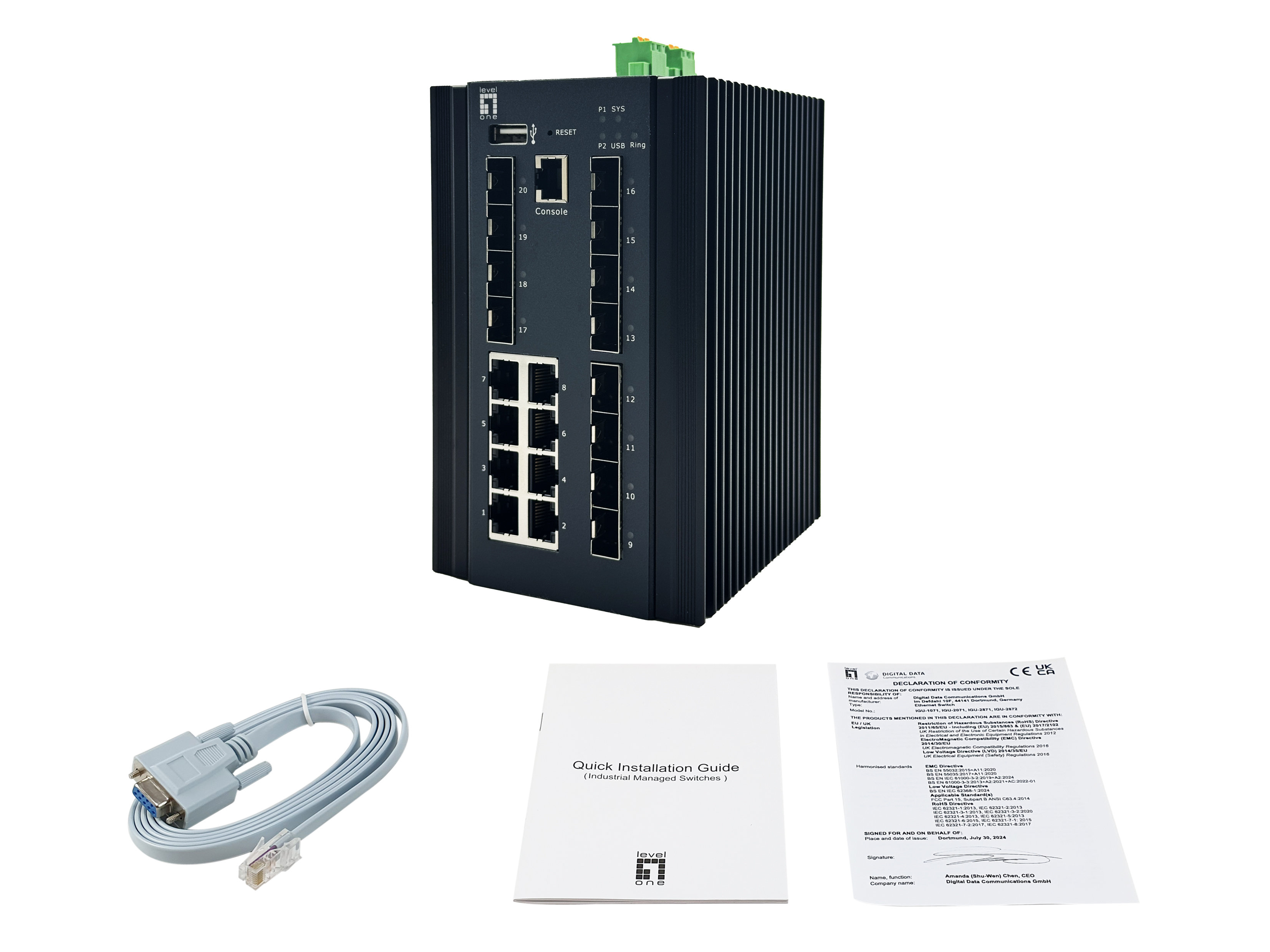 LevelOne Industr.Switch 8xGE/8xSFP/4x2.5GSFP Managed L2