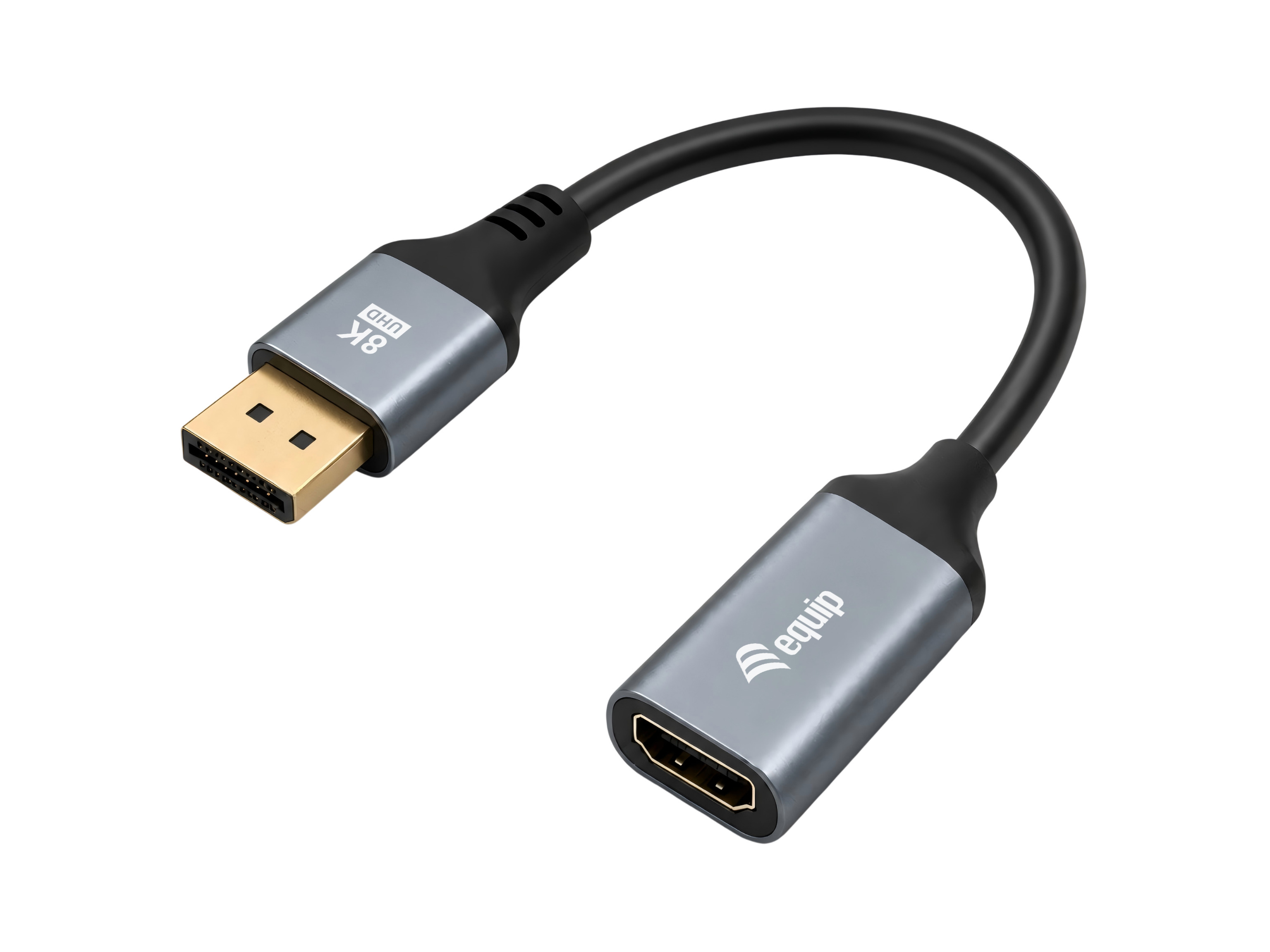 Equip HDMI->Displayport 1.4 8K/60Hz Bu/St 0.15m silber