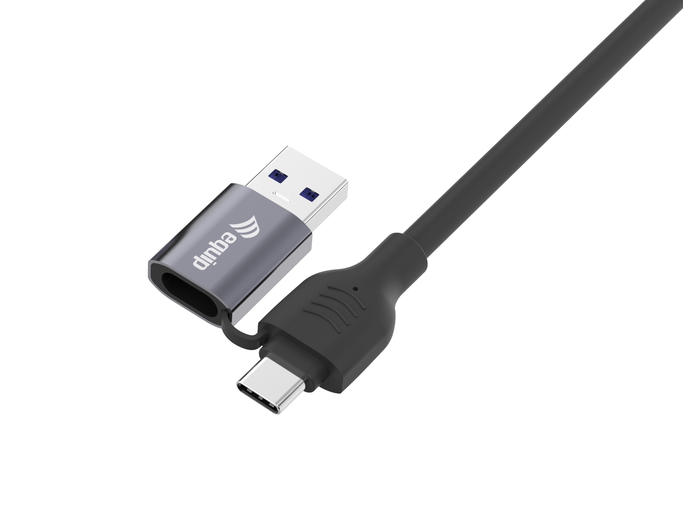 Equip Adapter GigaBit USB-C+A->RJ45     St/St  3.00m schwarz Adapter
