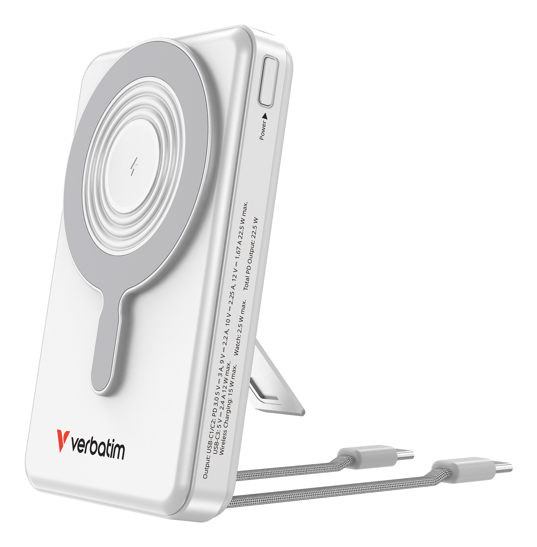 Verbatim Charge´n´Go Power Bank 2C & Display 10000mAh silver