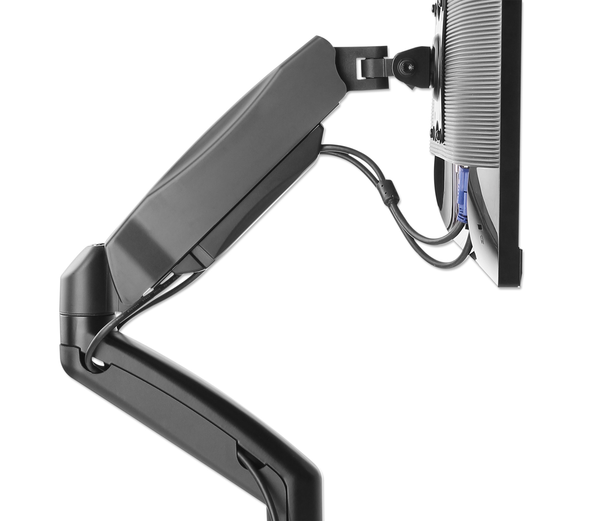 MANHATTAN 2-fach Monitorhalterung Gasdruck Aluminium Tischhalter für Monitor