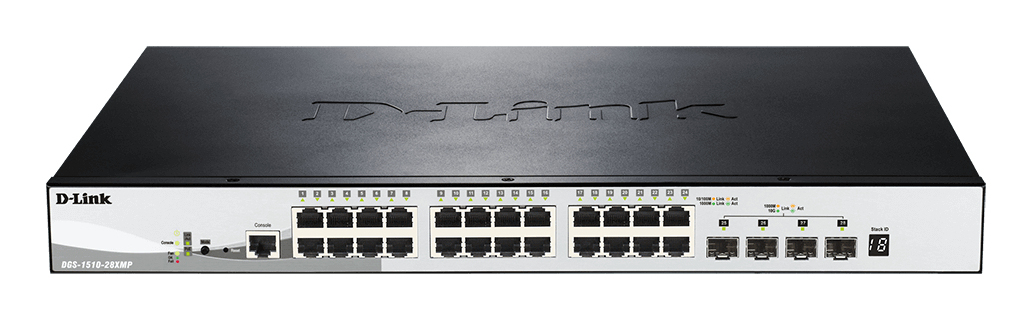 Switch 440mm D-Link DGS-1510-28XMP       4*SFP+/&shy;24*GE PoE retail