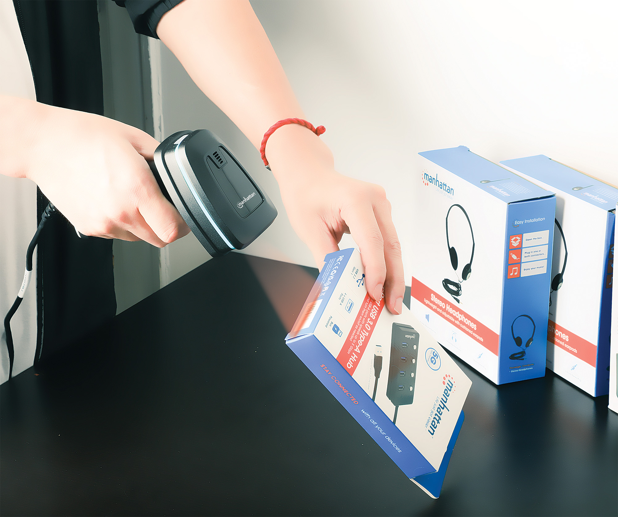 MANHATTAN 2D LED Barcodescanner 450mm IP52 Handscanner