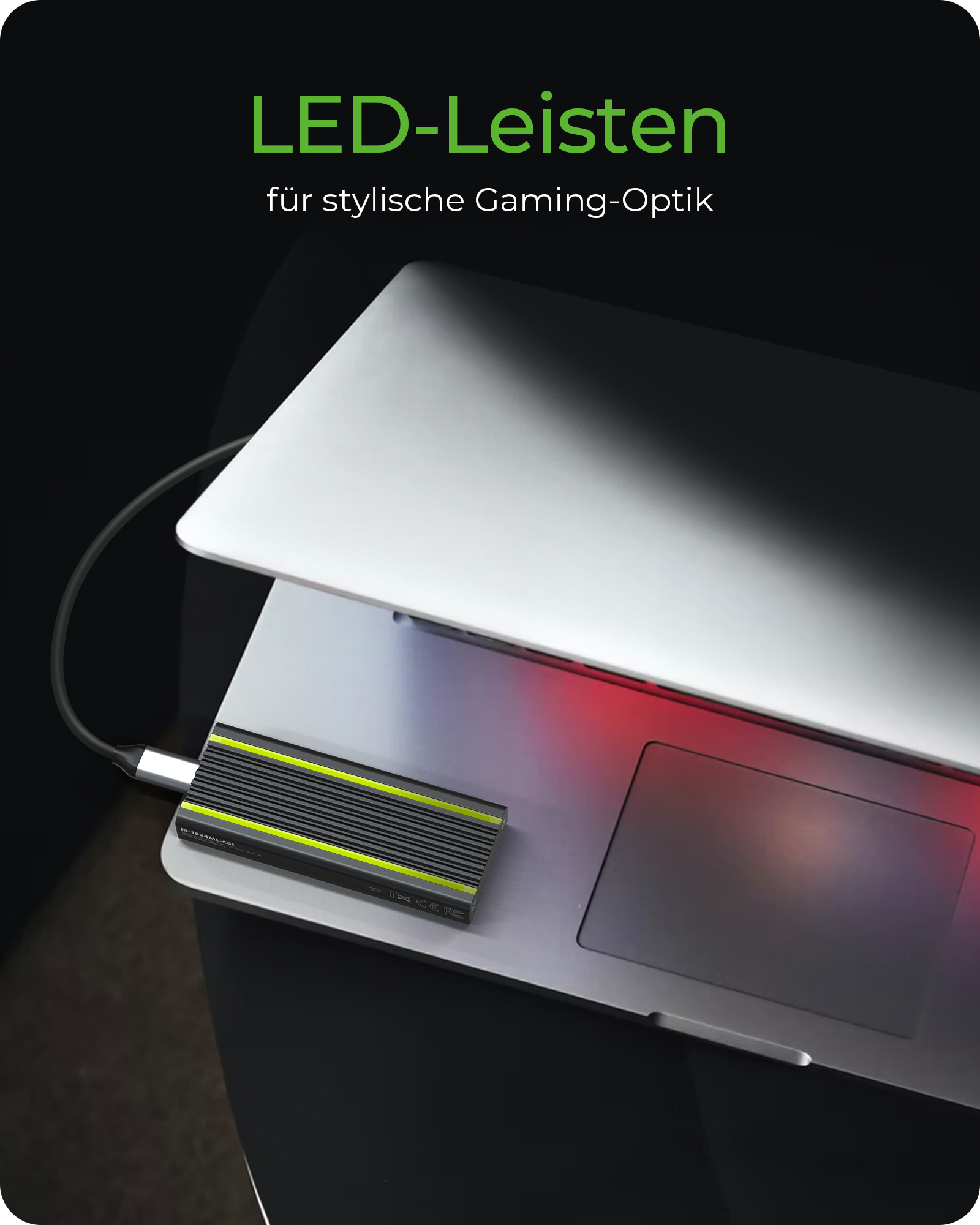 IcyBox Externes Type-C Gehäuse für M.2 NVMe SSD extern retail Externe Gehäuse