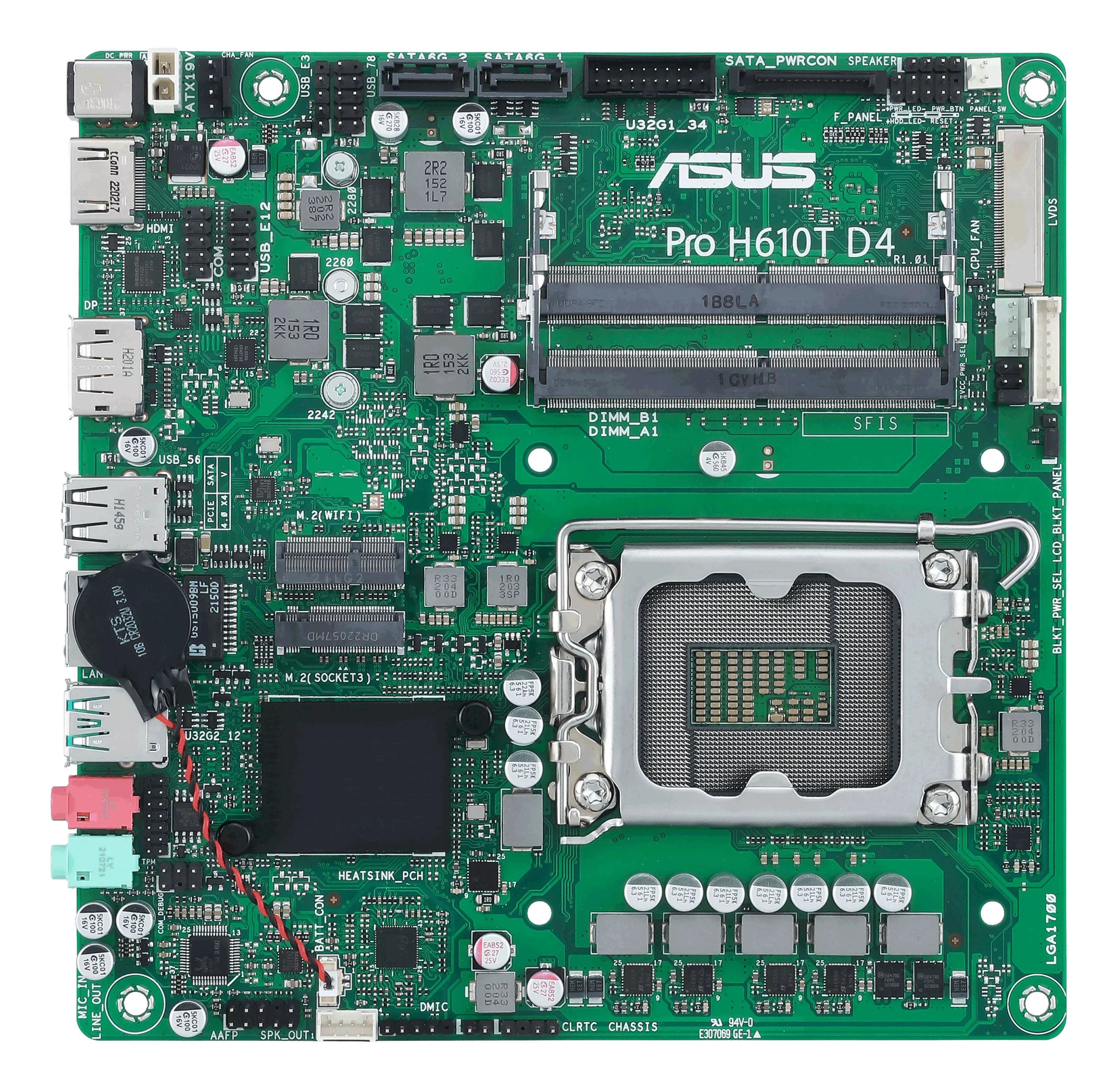 ASUS PRO H610T D4-CSM (INTEL,1700,DDR4,thin mITX) Mainboards INTEL