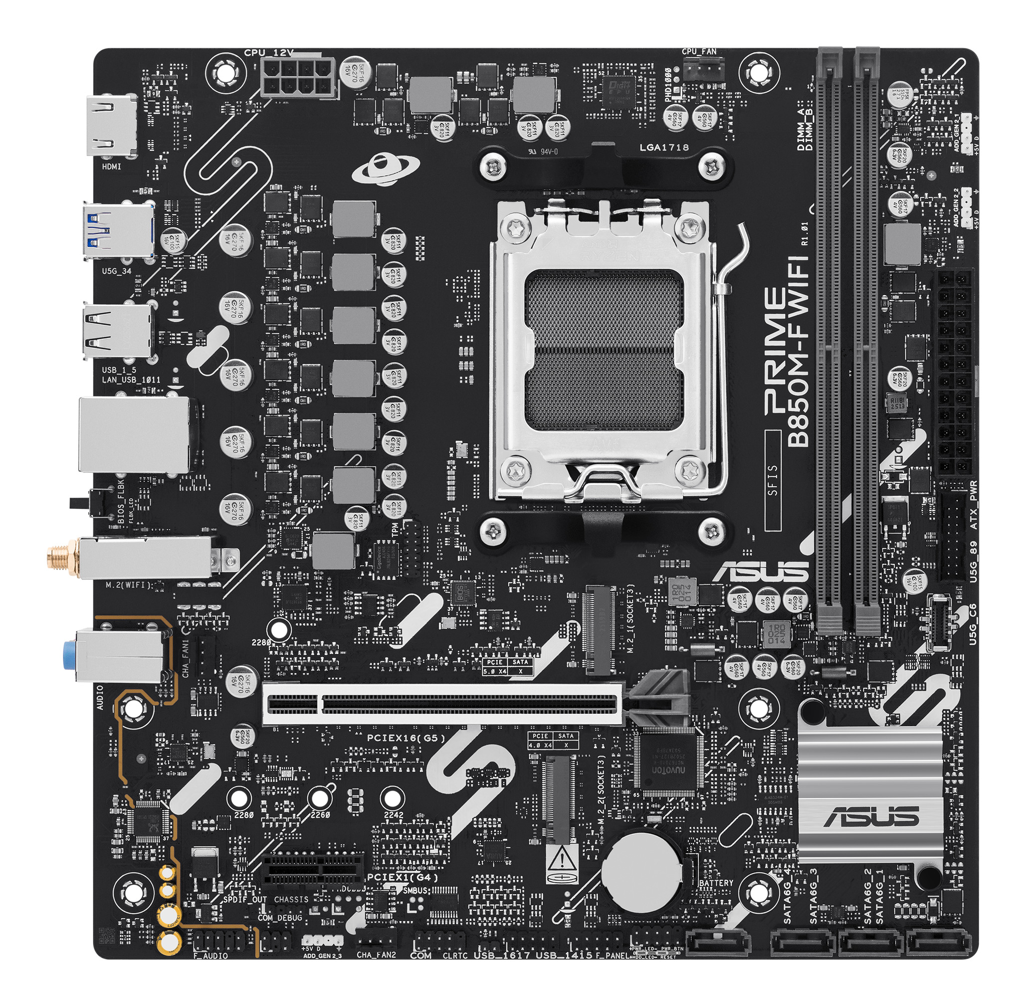 ASUS PRIME B850M-F WIFI (AMD,AM5,DDR5,ATX)
