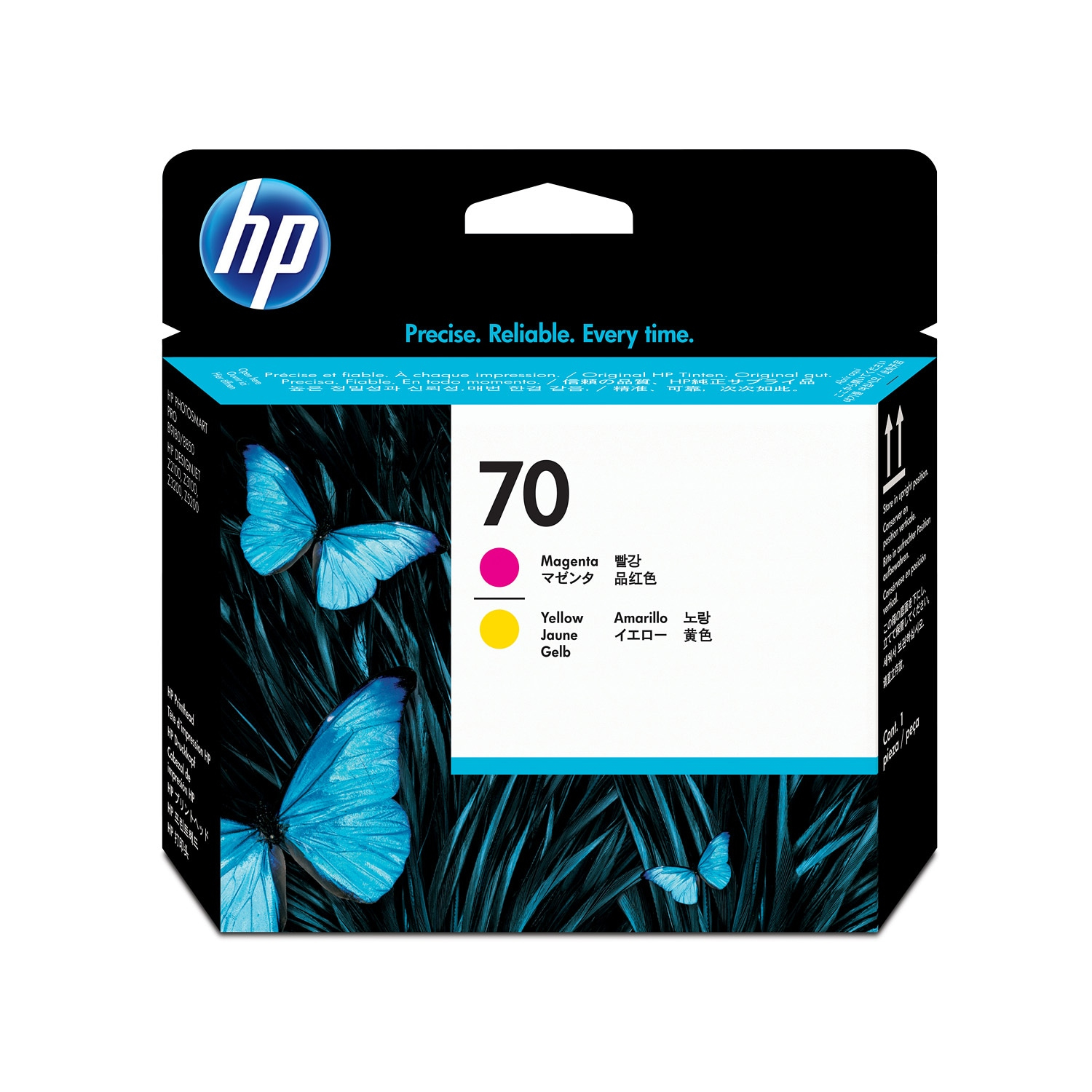HP 70       Magenta+Gelb        Druckkopf