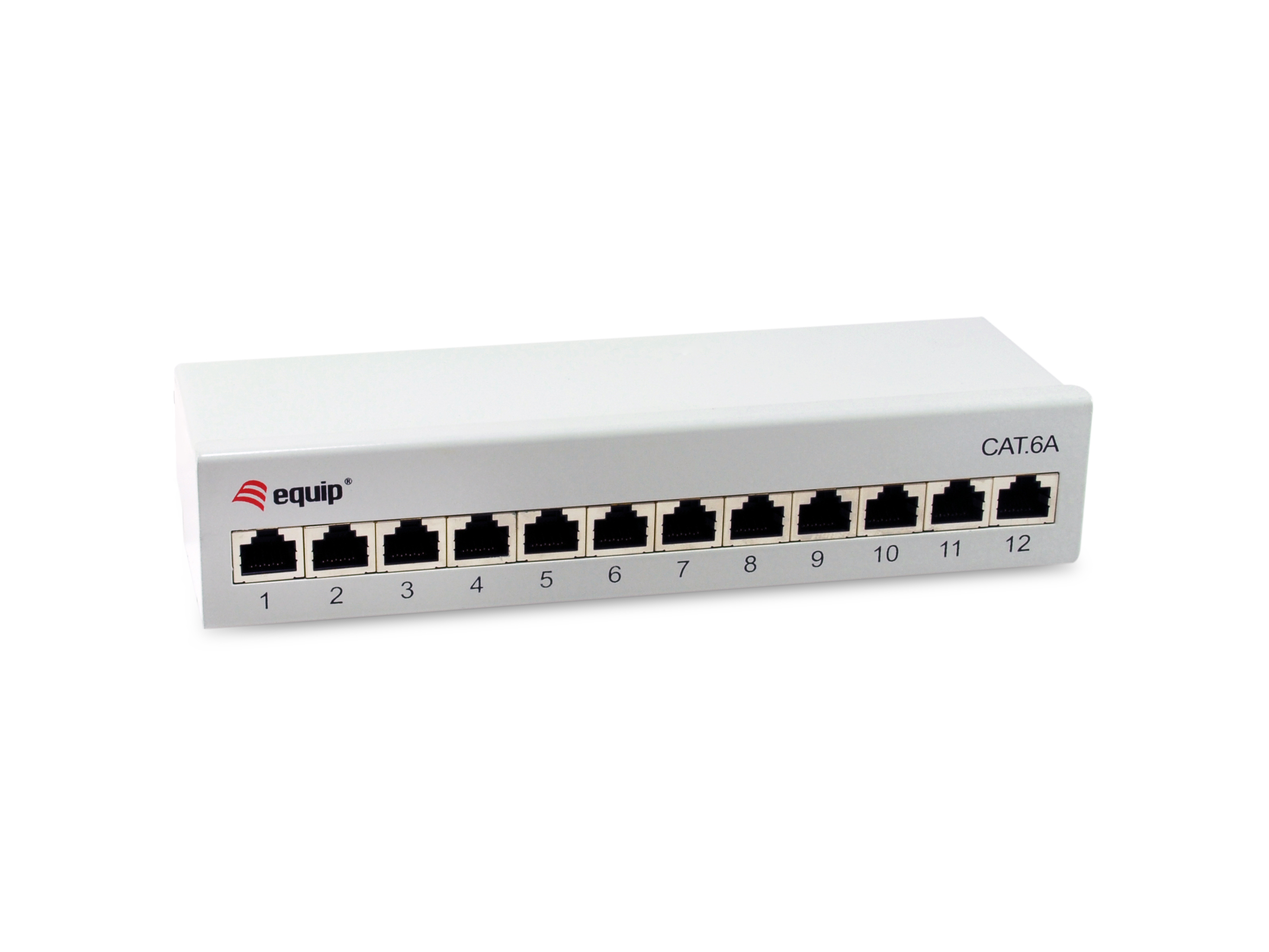 Equip Patchpanel 12xRJ45 Cat6a Desktop        500MHz RAL7035